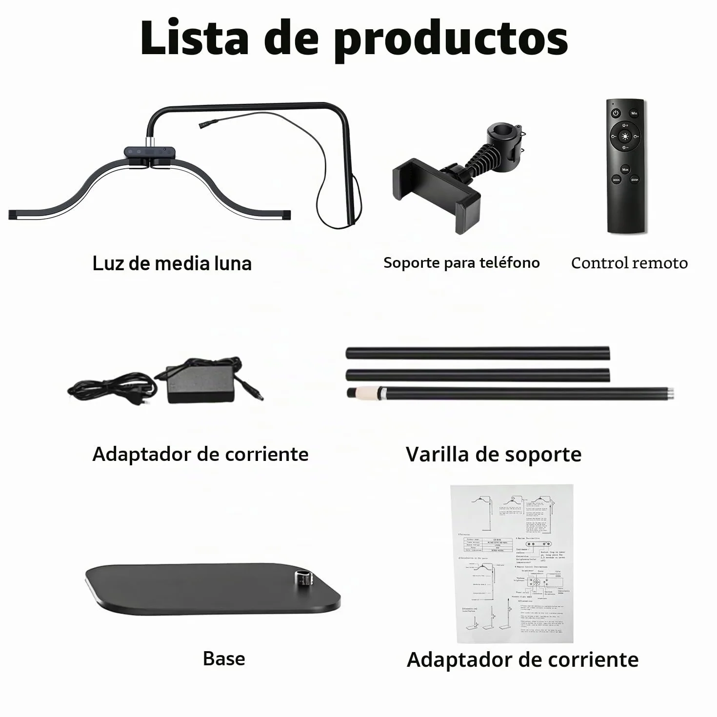 Nubes Lampara de Pie LED Anillo Belleza para Extensiones de Pestañas con Soporte Teléfono, Brillo y Altura Ajustables