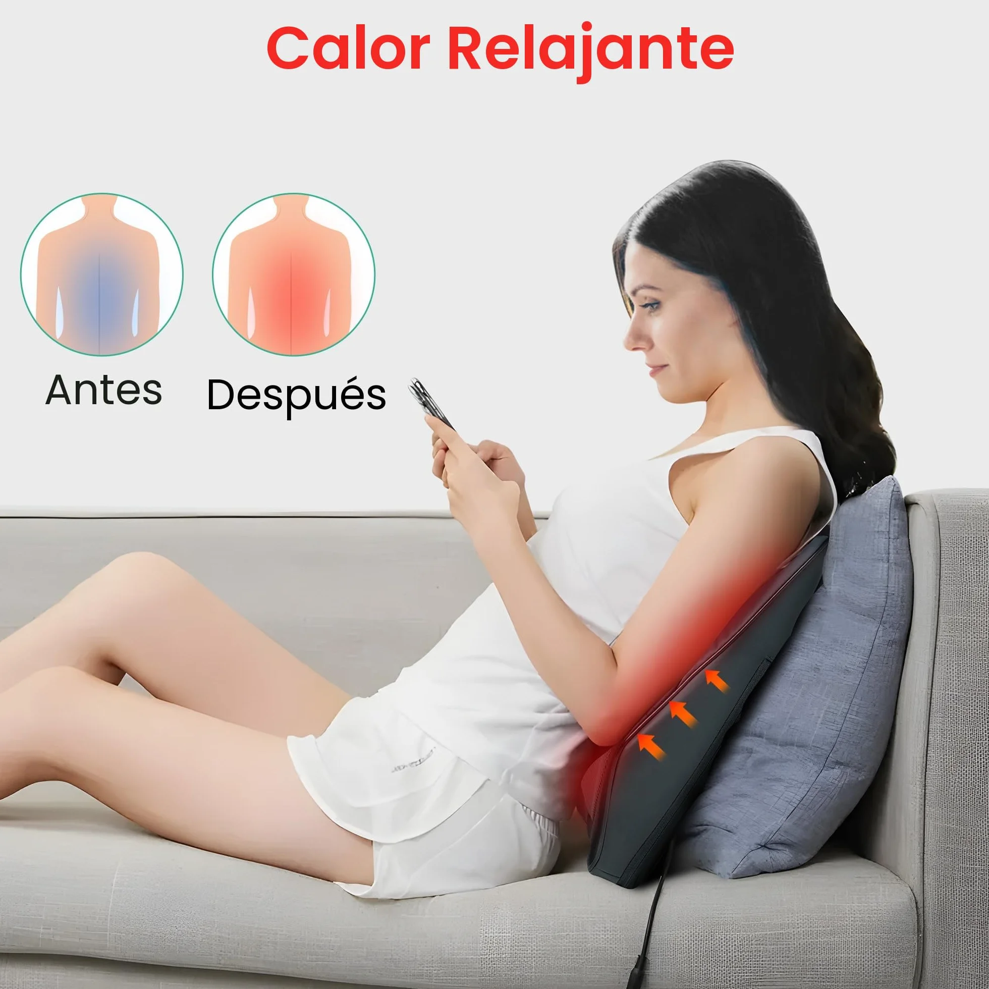 Snailax Masajeador Cervical y Espalda con Calor, Cojín de Masaje Shiatsu, Regalos para Mamá