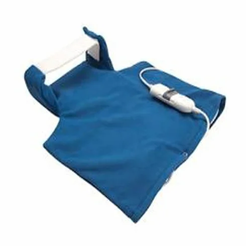 Almohadilla Electrica Tipo Chaleco Terapeutica Cuello Cervicales y Espalda 3 niveles de calor 2592c, microfibra, Azul