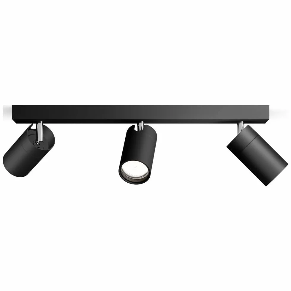 Philips Idris Foco de Baño 3 Luces GU10 IP44 Negro Resistente al Agua