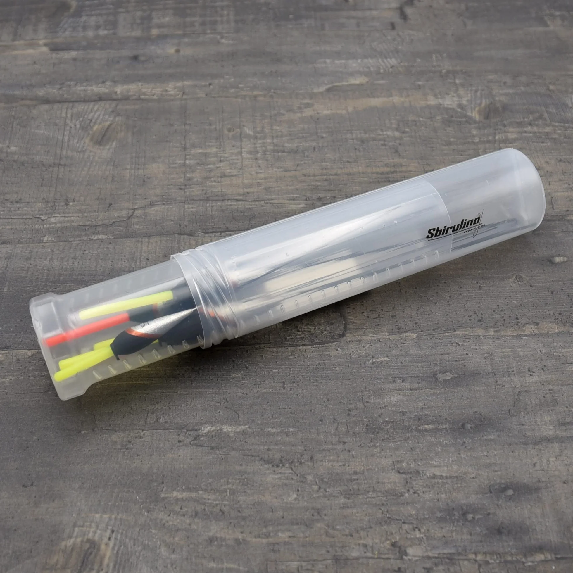 Sbirulino® Juego de 5 flotadores de Pesca con Portador de 4,5 mm. Caja Portador y Funda incluida en el Kit.