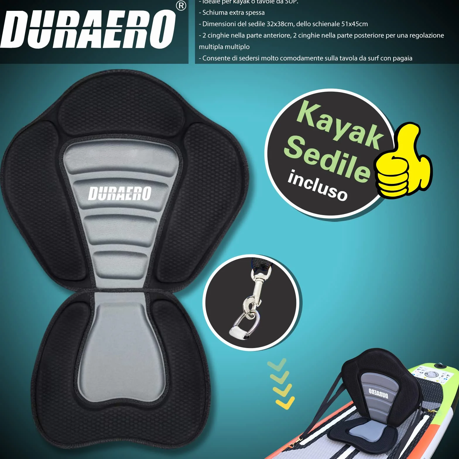 Tabla Paddle Surf Hinchable 330x76x15cm 150kg Premium con Asiento Kayak
