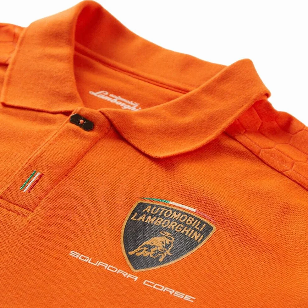Lamborghini Squadra Corse - Polo de viaje para hombre, color naranja