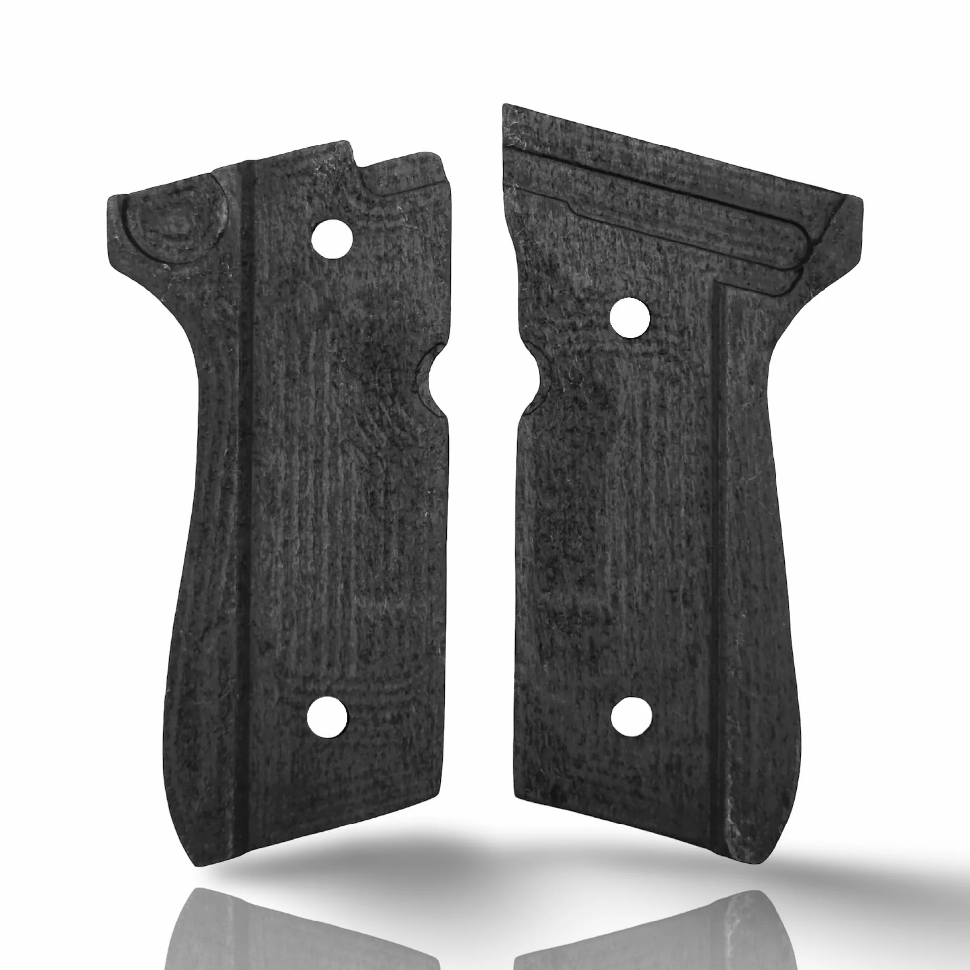 Cachas de Madera para Beretta 92FS, 92F, 92A1, 96A1, Serie 92 - Madera de Haya, Color Negro