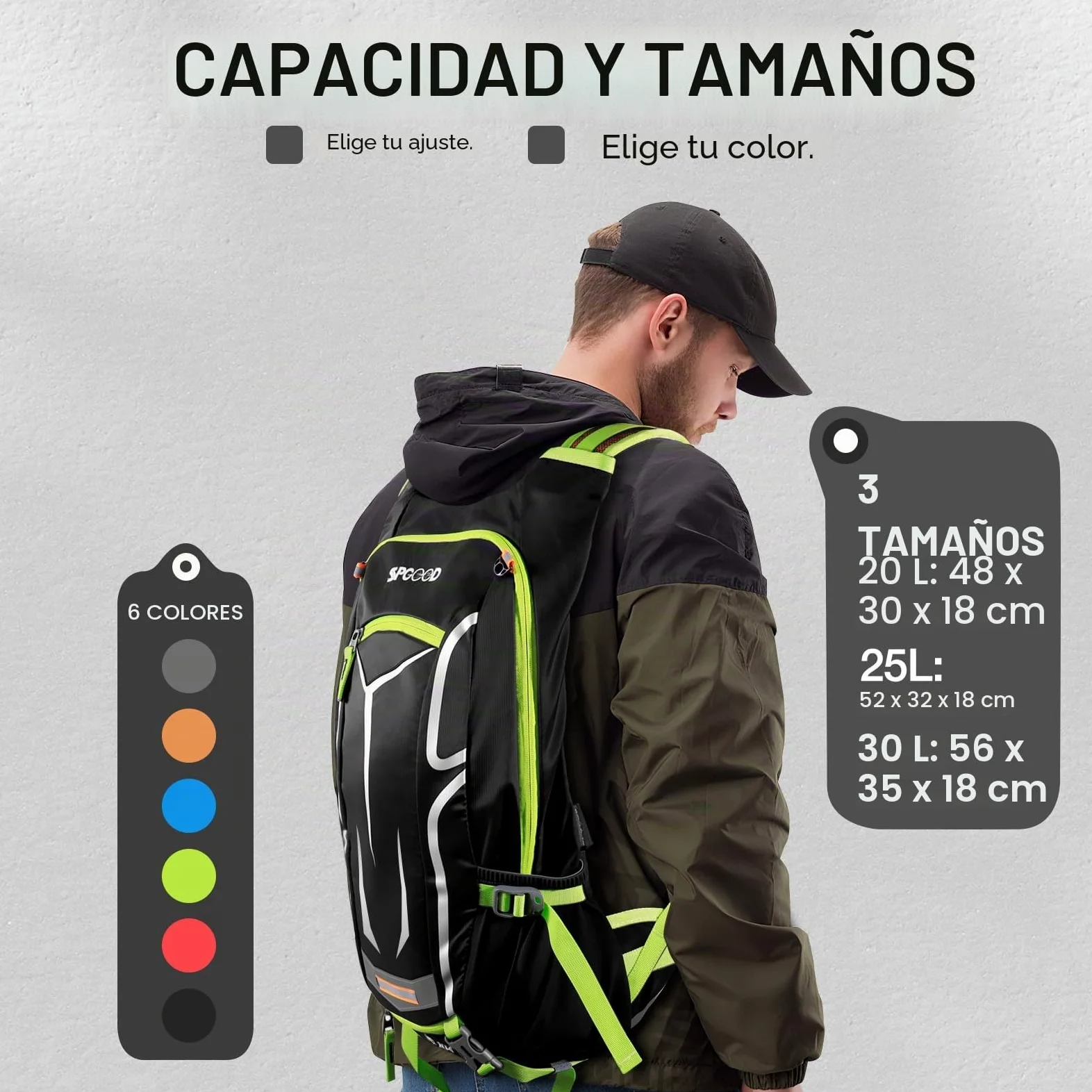 SPGOOD Mochila para bicicleta de 20L/25L/30L (9 colores), impermeable, ultraligera, para hombre y mujer, multifuncional, con protector de lluvia y cubierta para casco, mochila MTB, mochila de montaña