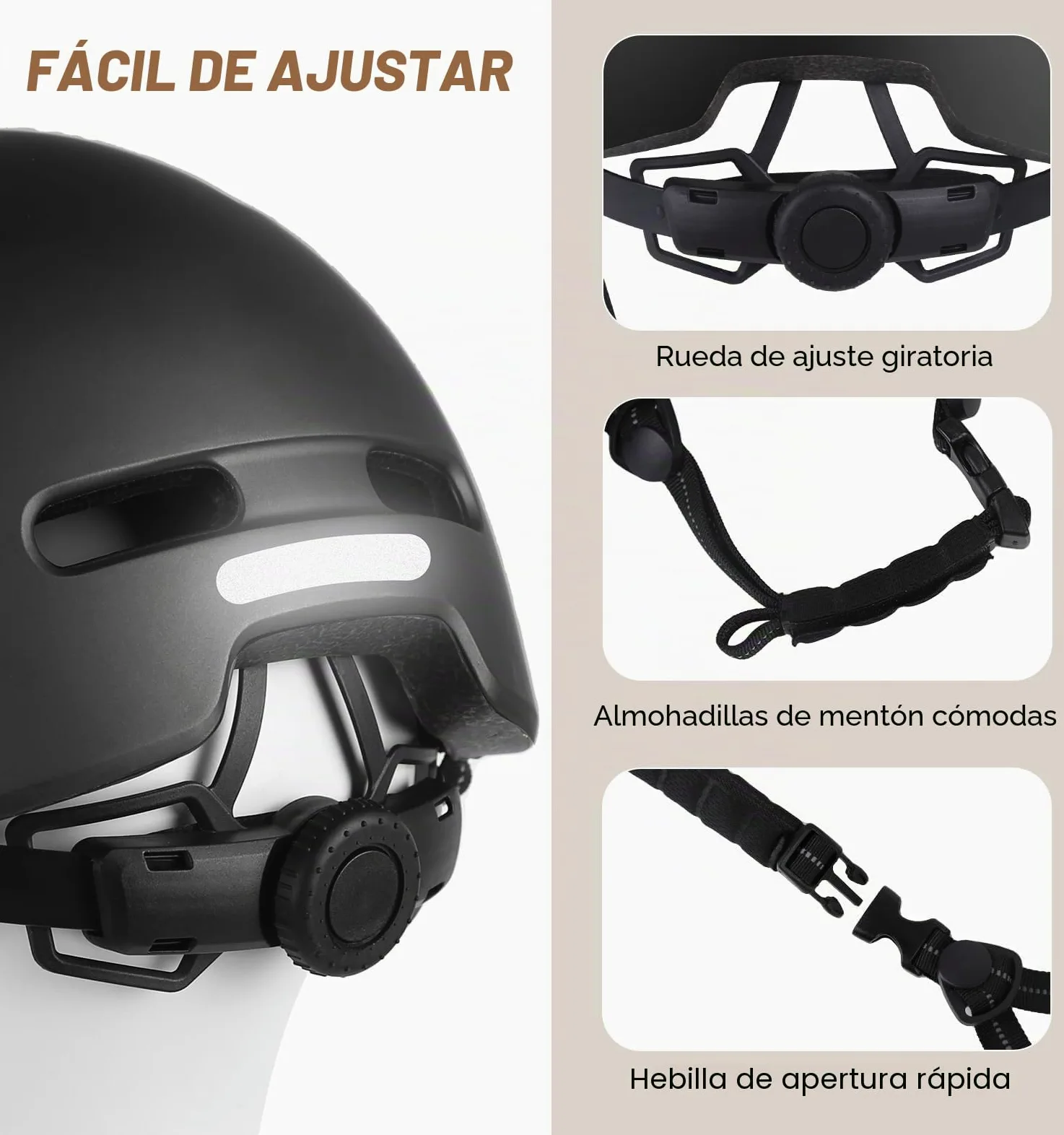 KINGLEAD Casco de Bicicleta, Casco Urbano Commuter, Elegante Casco de Bicicleta para Hombre y Mujer, para Ciclismo, Trekking, Ciudad, Scooter, Casco Ajustable