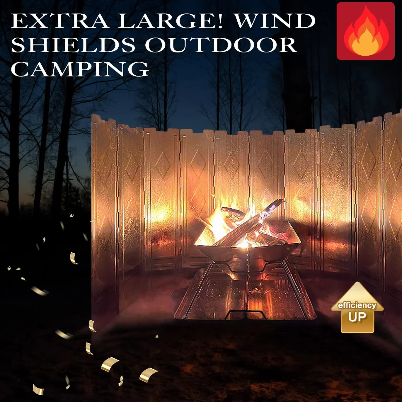 Drado Placas Parabrisas Plegable de Aluminio, Estufa de Gas Escudo Pantalla,Aire Libre Parabrisas para Camping, Cocina al Aire Libre, Camping, 150cm