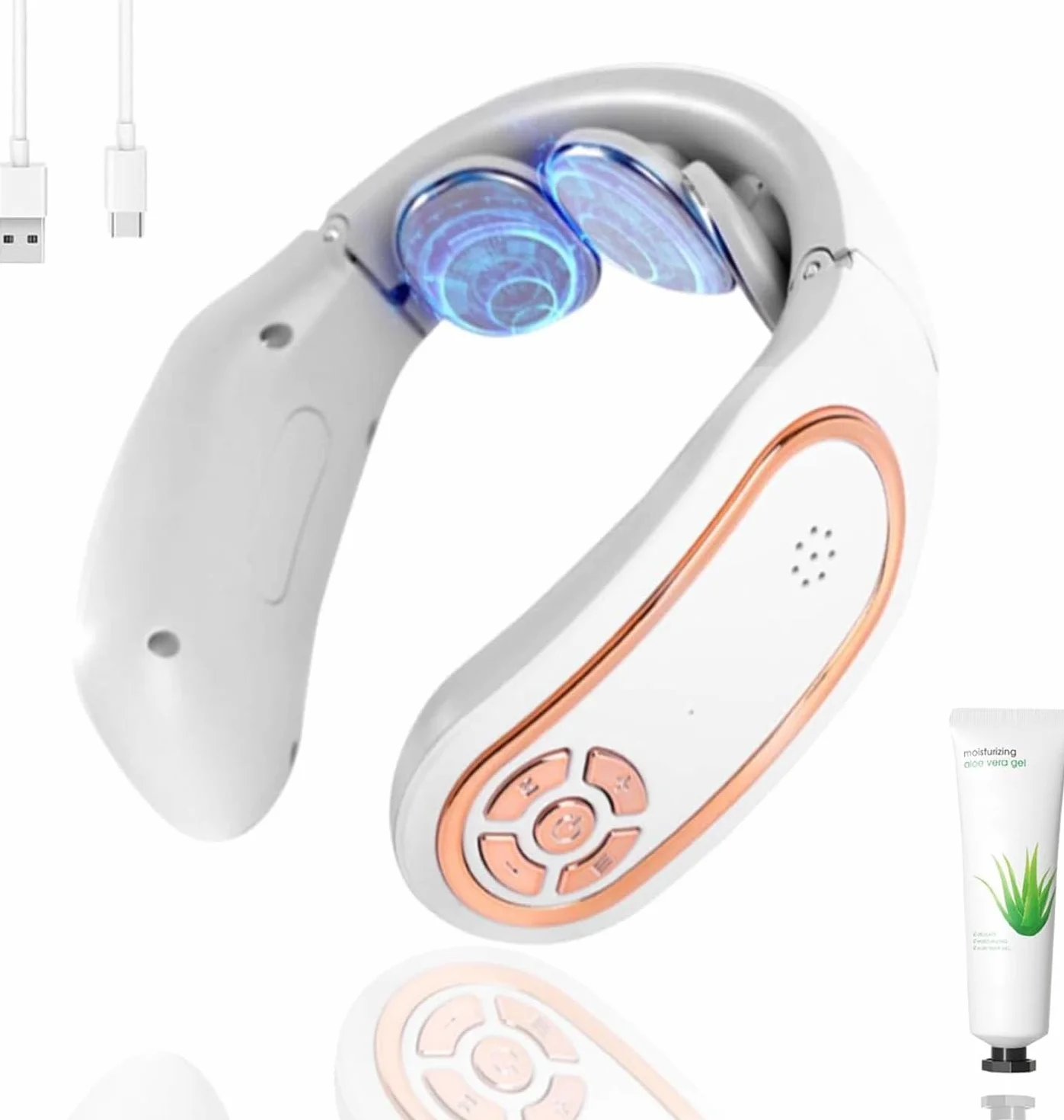 Masajeador Cuello Cervical Eléctrico Portátil, 3 Niveles Calefacción, 4 Modos Masaje, 15 Niveles Intensidad