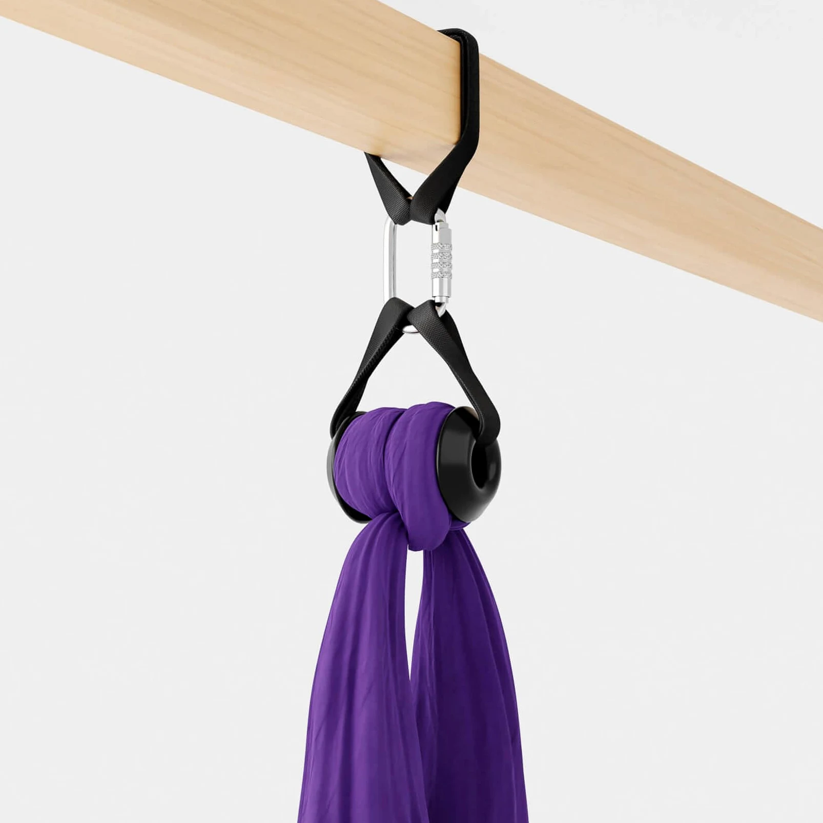 Play Juggling - Kit de Ataque a la viga + Tejido aéreo + Gancho + Mosquetón Automático para Acrobacias aéreas y disciplinas aéreas, 100% poliéster - Certificado