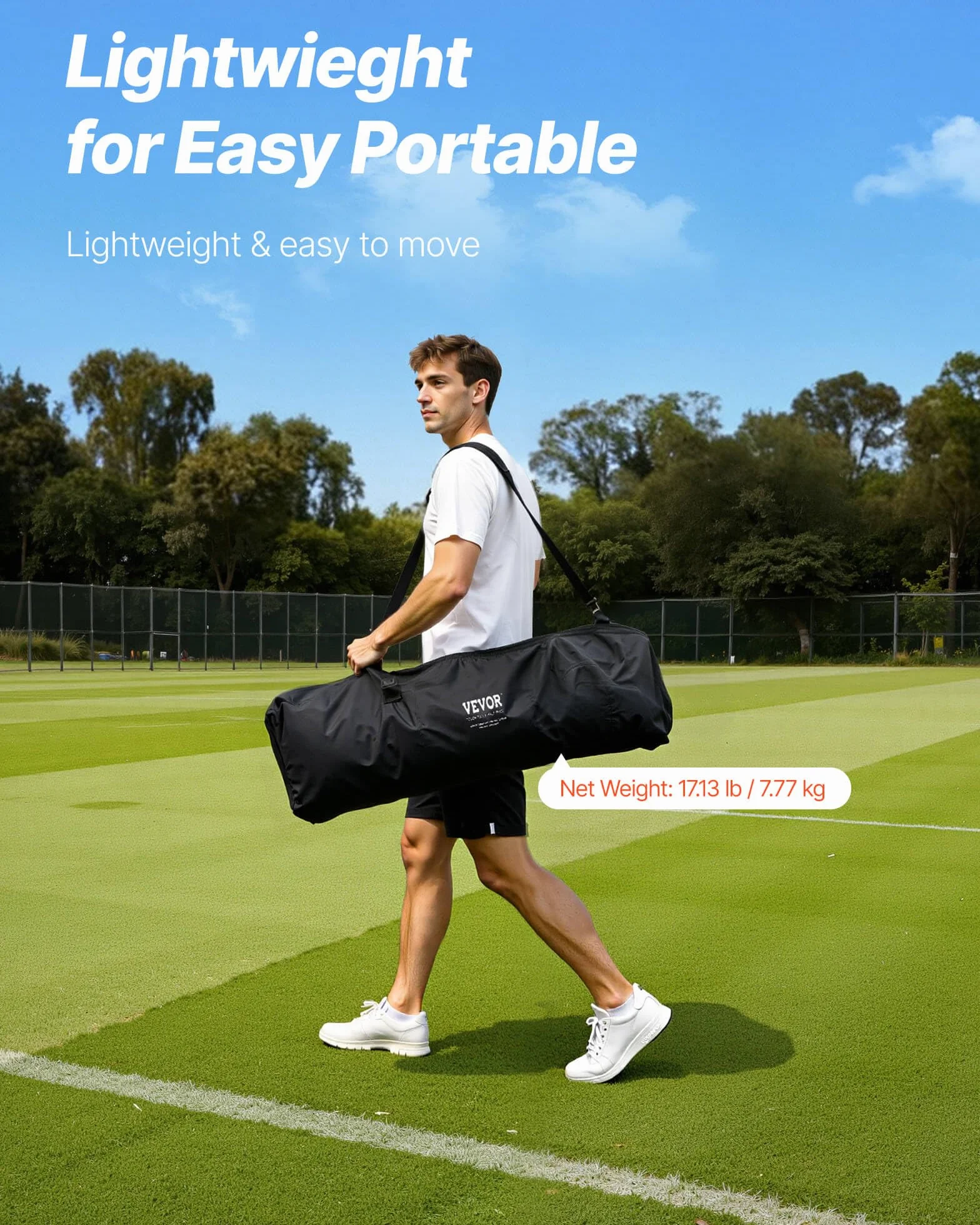 VEVOR Portería de lacrosse, red de lacrosse, portería de lacrosse portátil con bolsa de transporte, red de lacrosse de hockey con cobertura extendida, juego completo de accesorios de entrenamiento