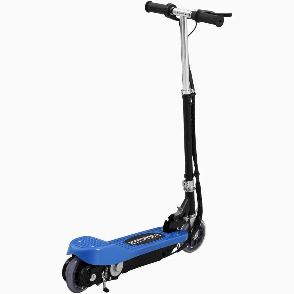 Patinete eléctrico W negro plegable con 13, neumáticos de aire y freno trasero para niños a partir de años, velocidad km/h, batería con minutos de autonomía