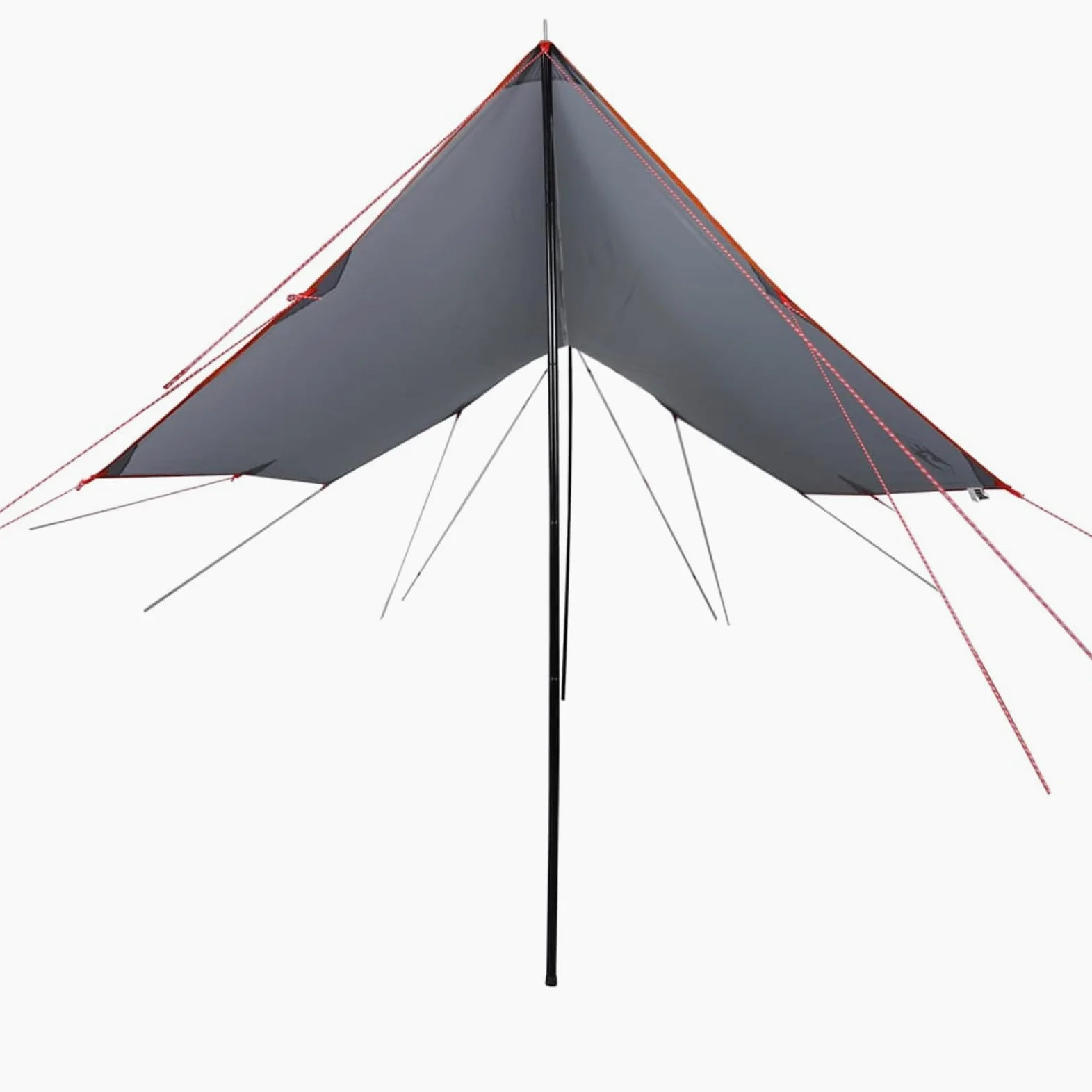 IKAYAA Toldo Camping Impermeable Lona Camping Toldo Camping con Palos Toldo Camper Toldos para Tienda Hamaca Acampada Refugio Al Aire Libre Gris y Naranja 460 x 305 x 210 cm Type-4