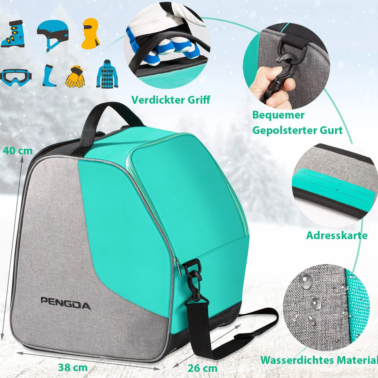 PENGDA Bolsa para Botas de esquí