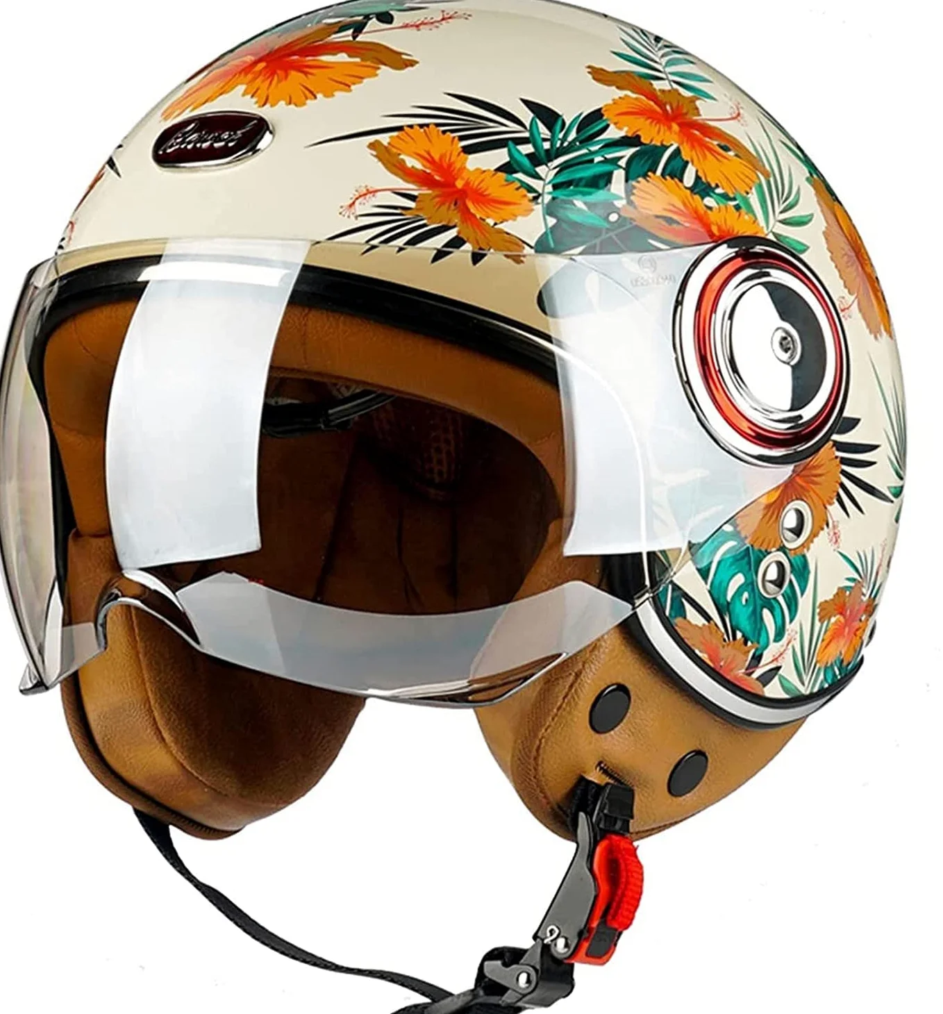 Adultos Casco Moto Jet Retro Casco Moto Abierto Casco De Patinete Eléctrico ECE Homologado Jet Casco Casco Moto para Mujer Hombre Adultos con Visera