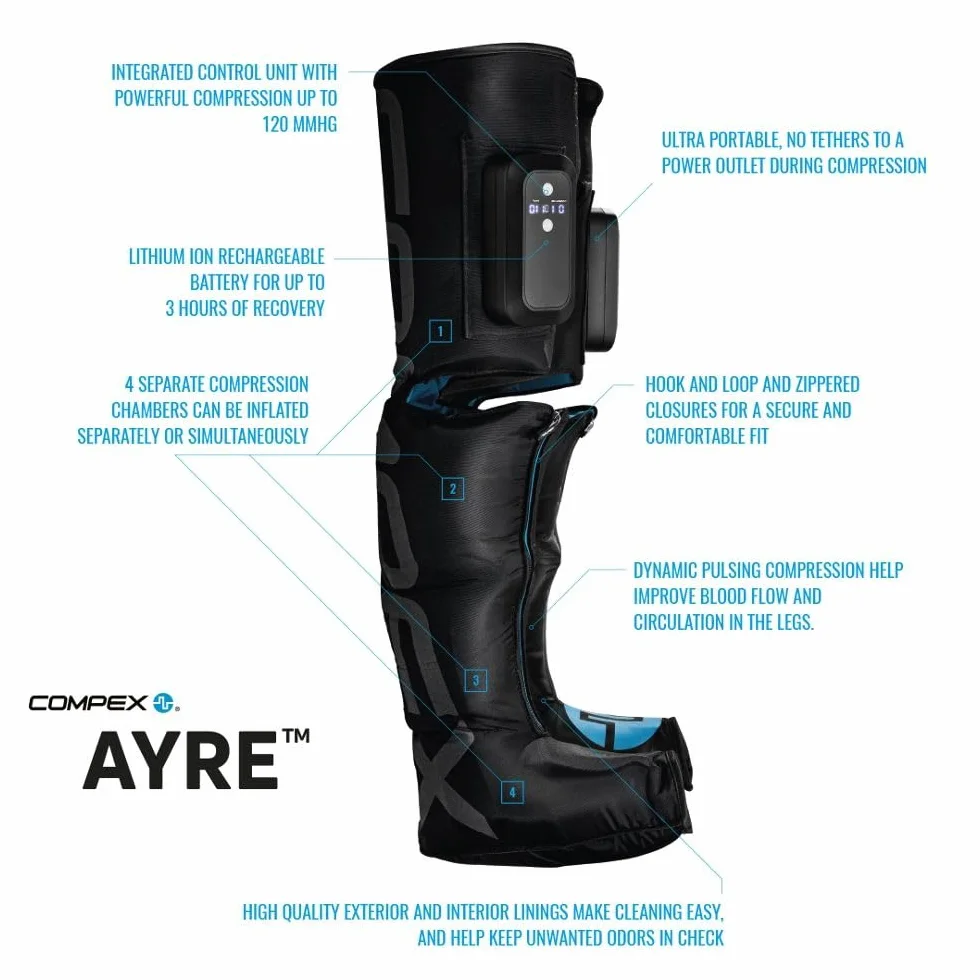 Compex Ayre Botas de compresión inalámbricas talla L XL S