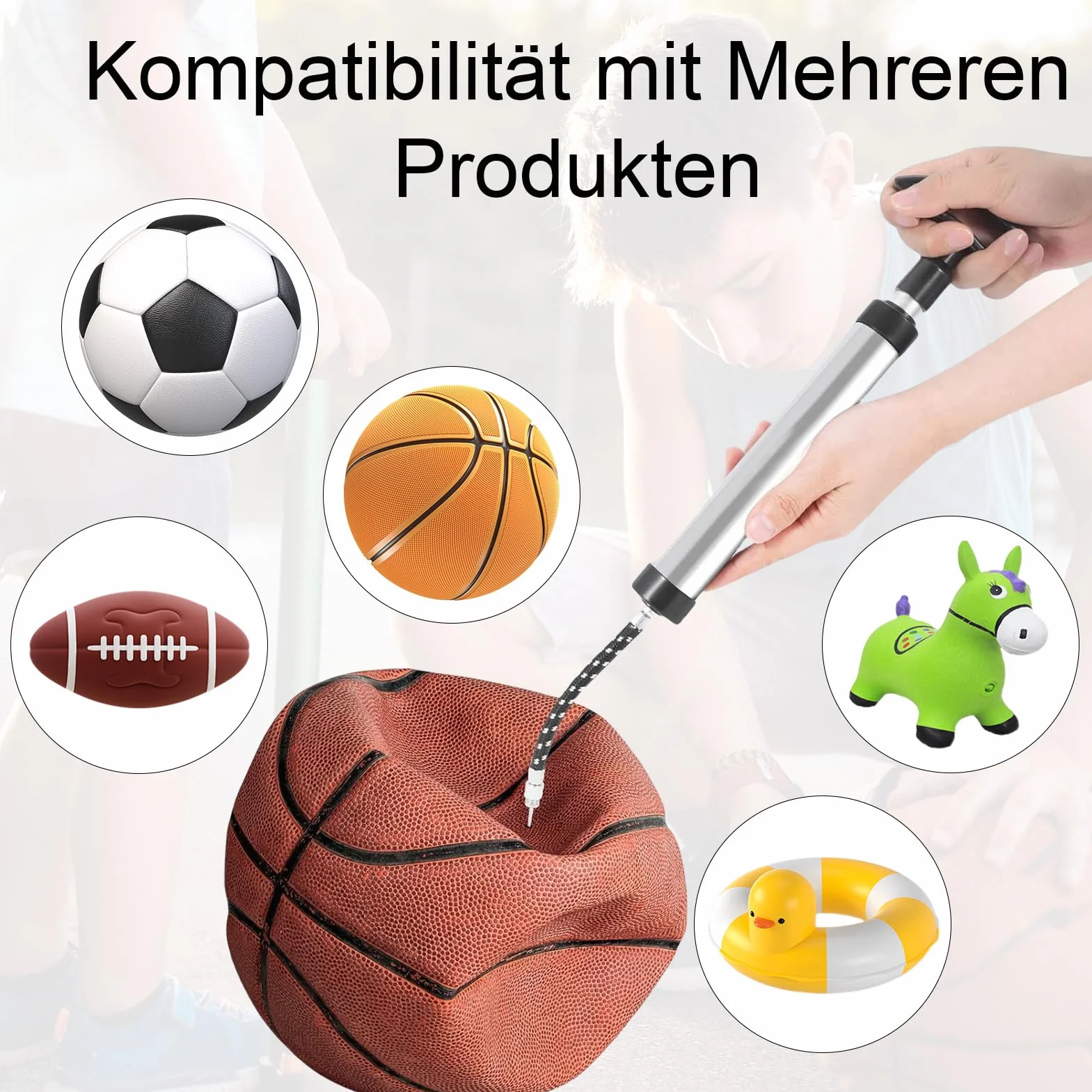 20 agujas de bomba de bola de acero inoxidable, agujas universales compatibles con bomba de fútbol, bomba de baloncesto para pelotas deportivas como fútbol, baloncesto, voleibol