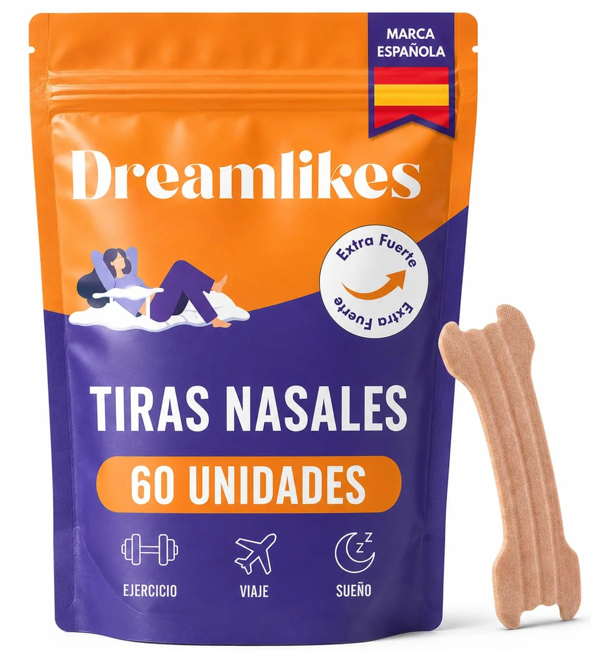 Tiras Nasales Antironquidos 60 Unidades, Nasal Strips para Respirar Mejor y Evitar Ronquidos