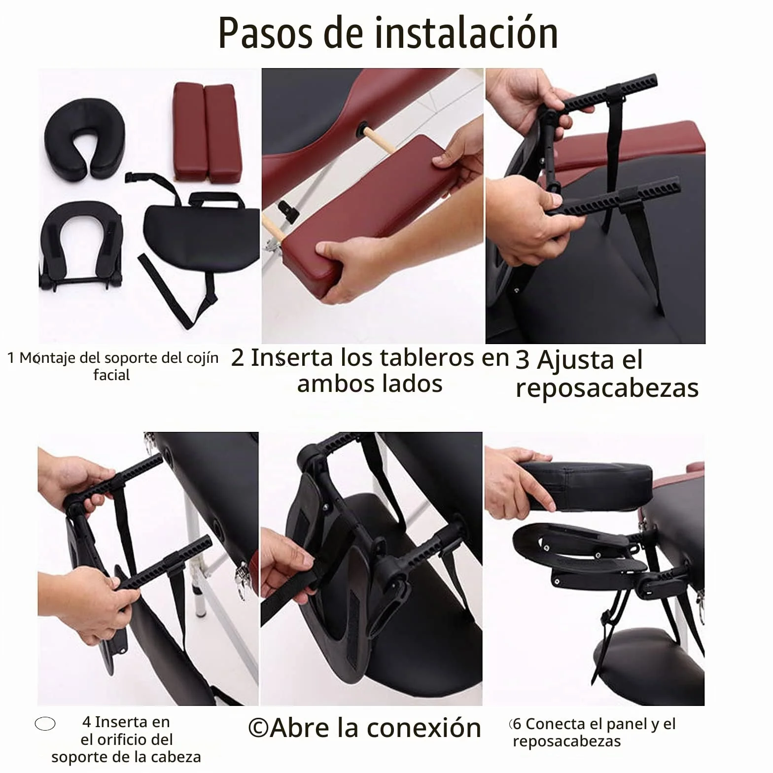 Mesa de Masaje con Reposacabezas Ajustable Universal Negra