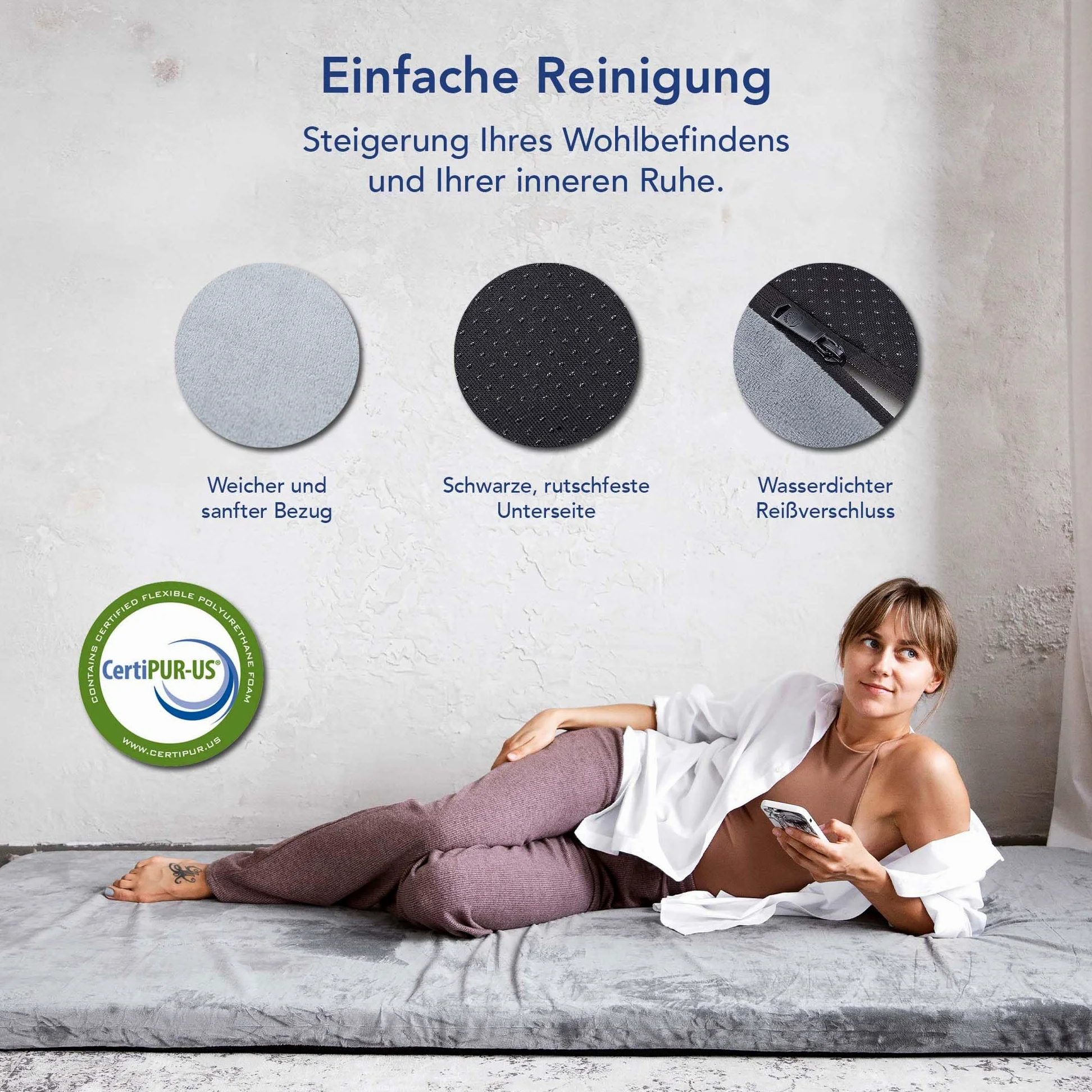 Colchón plegable – Cómodo colchón de suelo con espuma viscoelástica, ideal como colchón de camping, cama de invitados plegable o colchón plegable para tienda de campaña y aventuras al aire libre