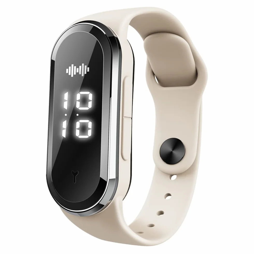 Pulsera repelente de mosquitos ultrasónica electrónica con carga USB Reloj repelente de insectos pantalla y detección de temperatura corporal blanca