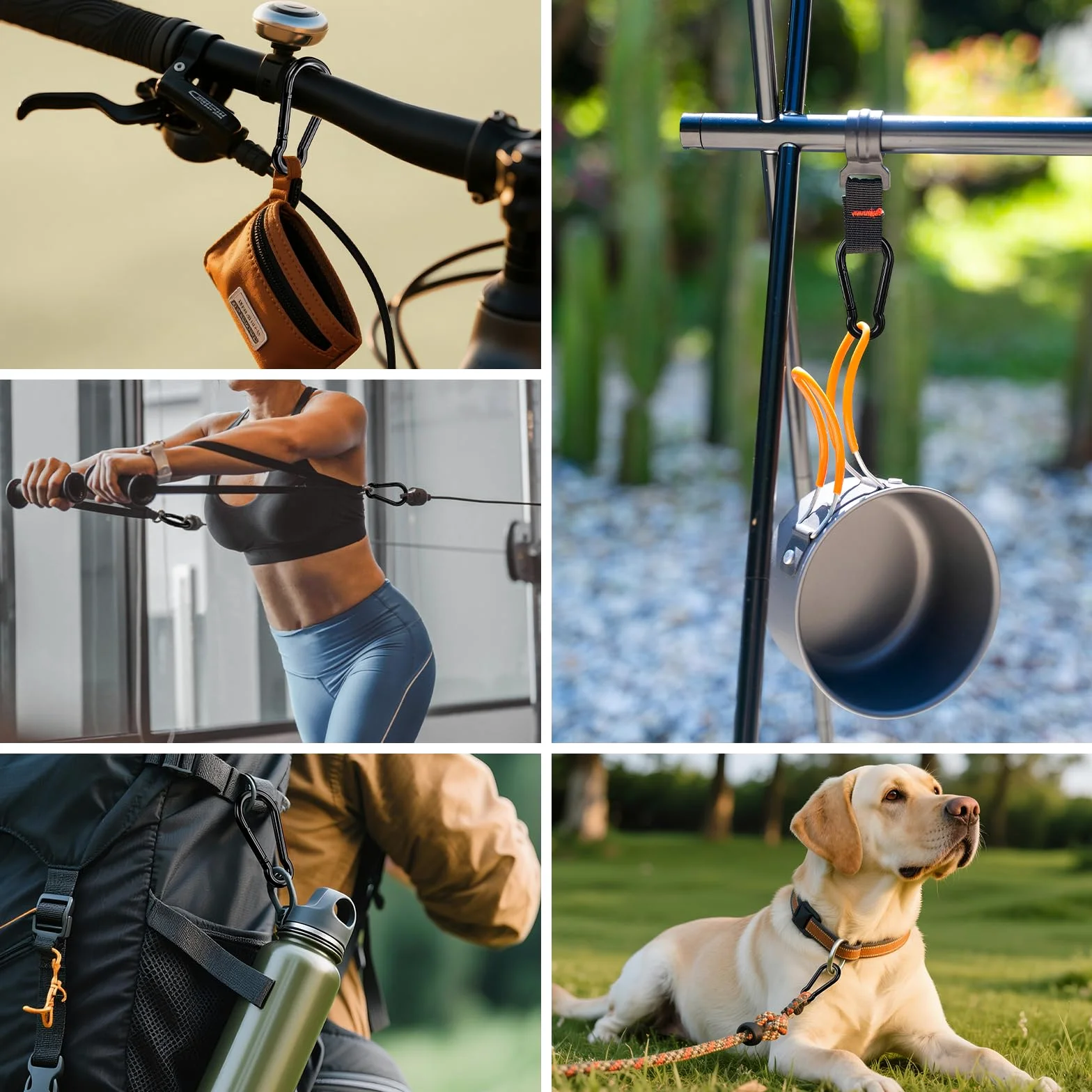KINLINK Paquete de 25 mosquetones de acero al carbono negro, gancho de resorte resistente de 1.97 pulgadas, pequeños clips de caribeener para acampar al aire libre, columpio, hamaca, senderismo, pesca