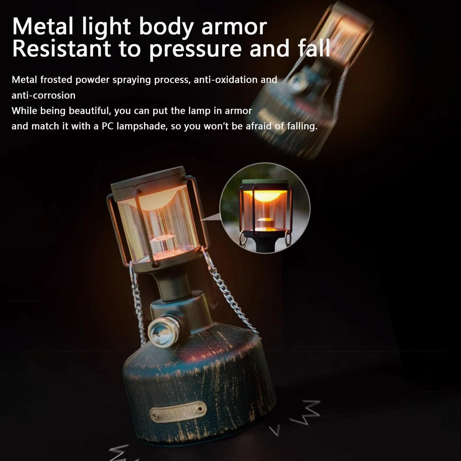 Luz de campamento de ambiente al aire libre | Lámpara de emergencia | Linterna LED vintage, durabilidad compacta, estilo retro, linterna LED de camping de 6 W, impermeable, sensor de soplado simulado, | Linterna LED vintage, durabilidad compacta, estilo r