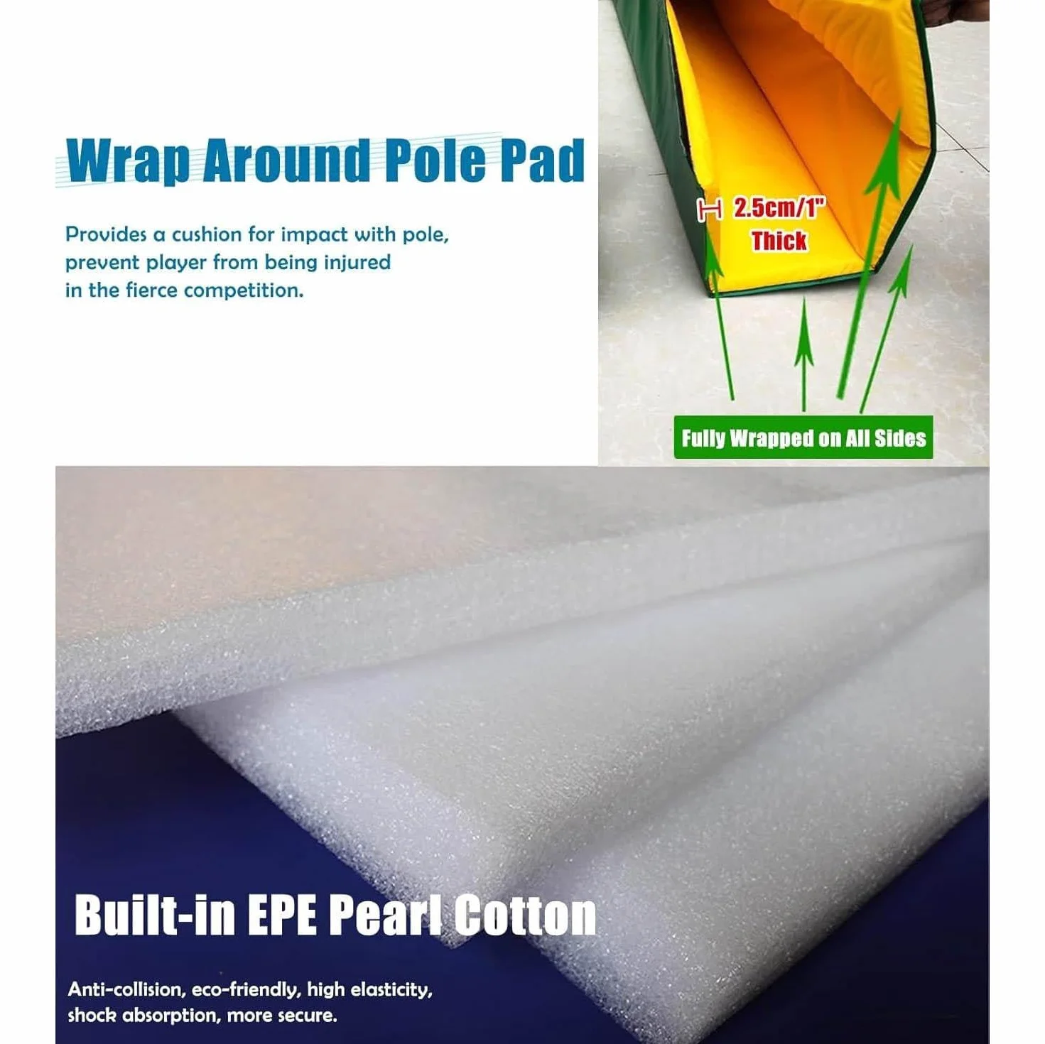 Acolchado protector universal para equipos deportivos, envoltura de espuma duradera para seguridad y absorción de impactos