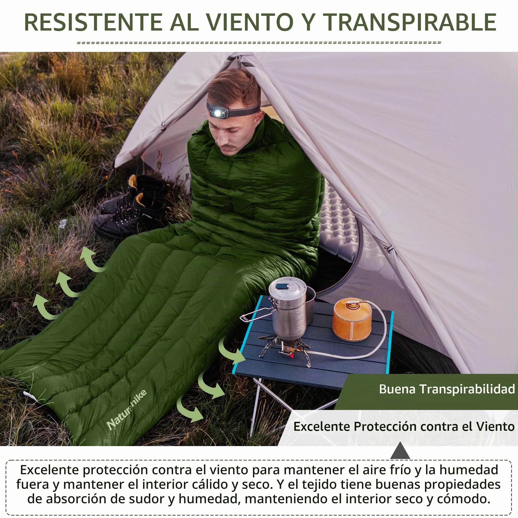 Naturehike Saco de Dormir Ultraligero y Envolvente para Adultos, 3-4 Estaciones, Saco de Dormir Impermeable para Camping, Senderismo, montañismo, Interior, Exterior, plumón de Pato