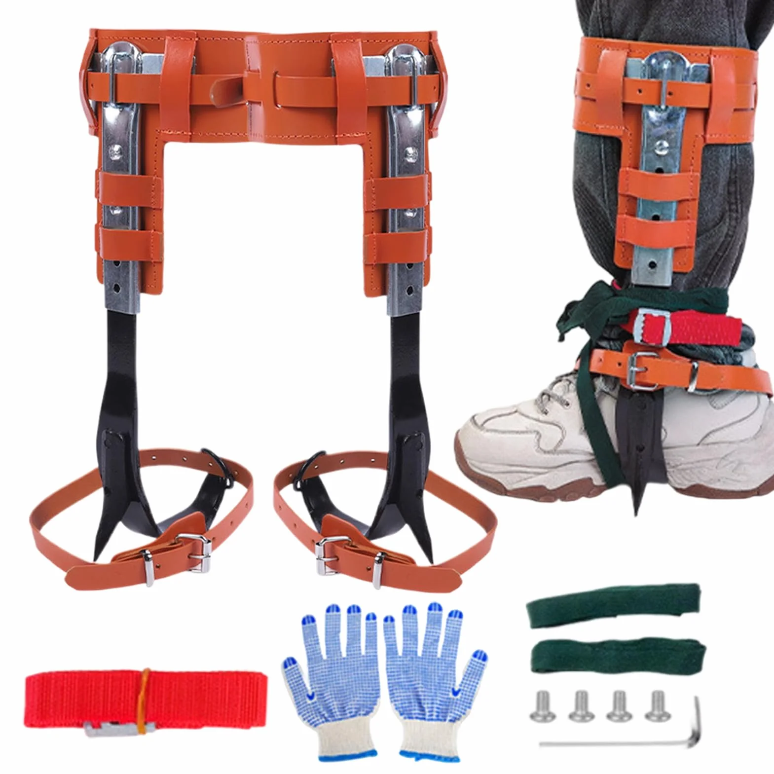 Genérico Espuelas para Trepar Árboles | Picos para Escalada De Árboles Actividades Exteriores - Ergonómico Altura Ajustable Accesorio De Recreación Al Aire Libre para La Poda El Corte La Gestión De