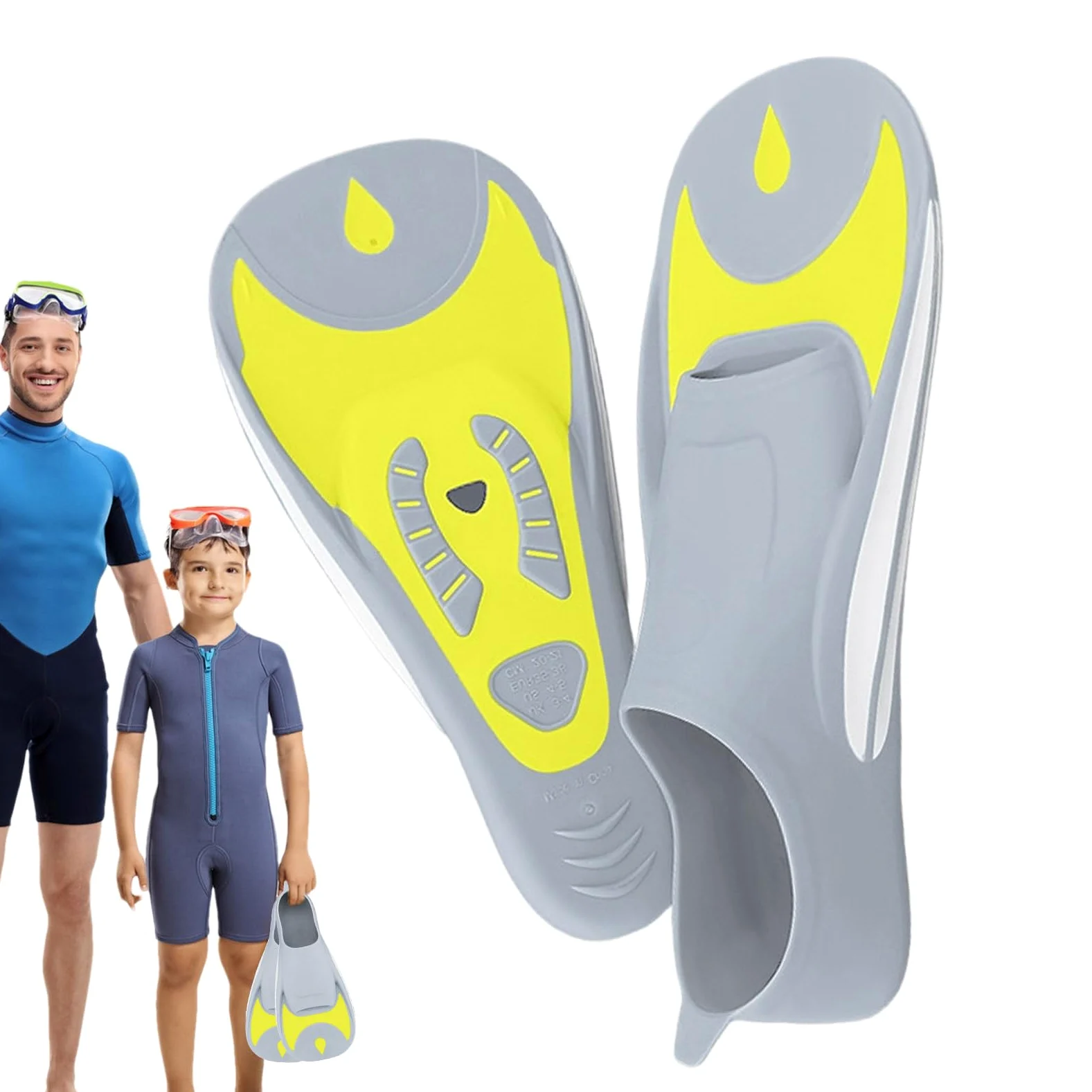 Aletas de natación para adultos, estabilizadoras, cómodas, portátiles, aletas cortas para buceo, entrenamiento de apnea, entrenamiento de viaje, bodyboarding para mujer