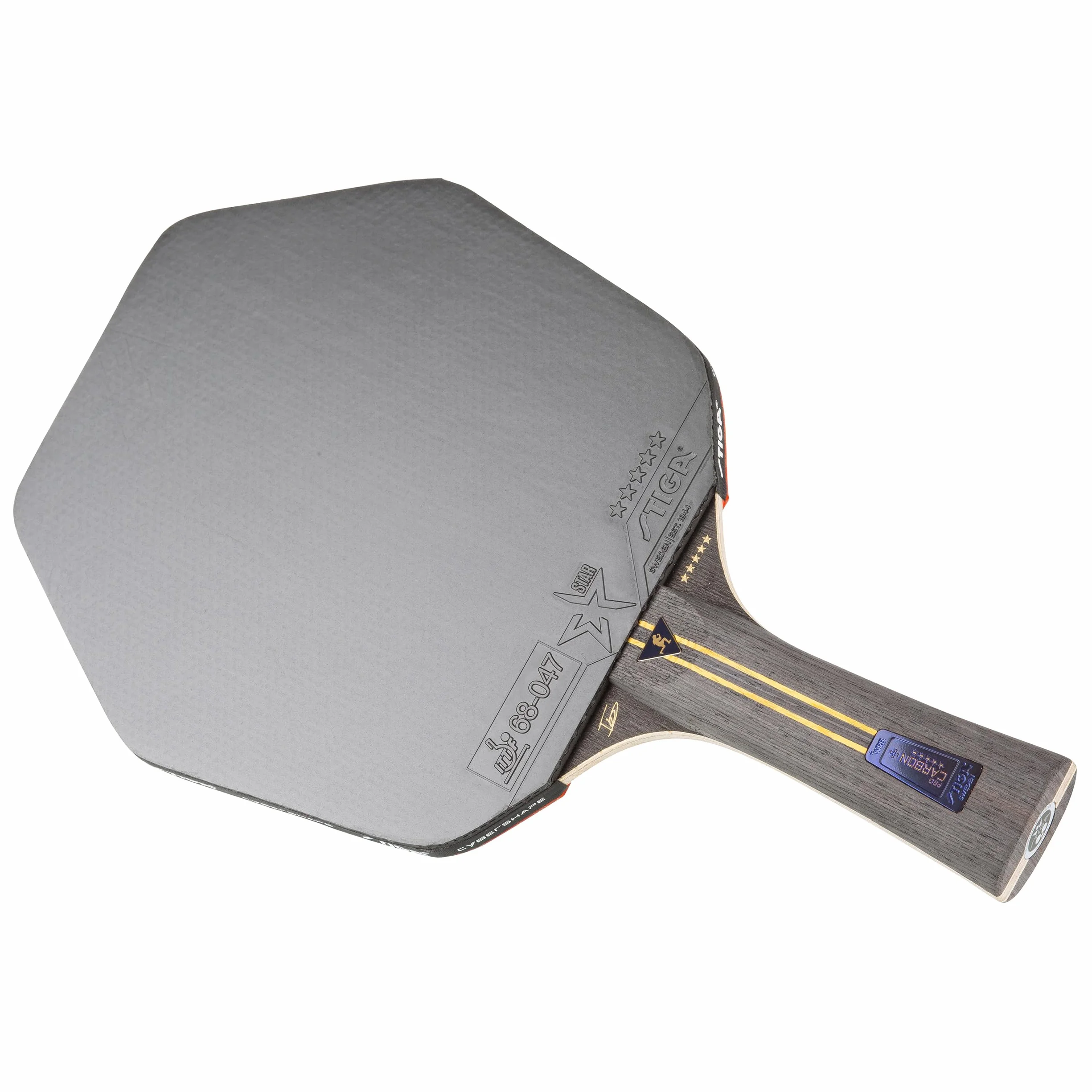 STIGA Pro Carbon Plus Cybershape Truls Edition Pala de Tenis de Mesa, 5 Estrellas; Sweet Spot Optimizado más Grande, Touch Carbon Technology, Goma STAR5 Aprobada por la ITTF, para Jugadores Ofensivos