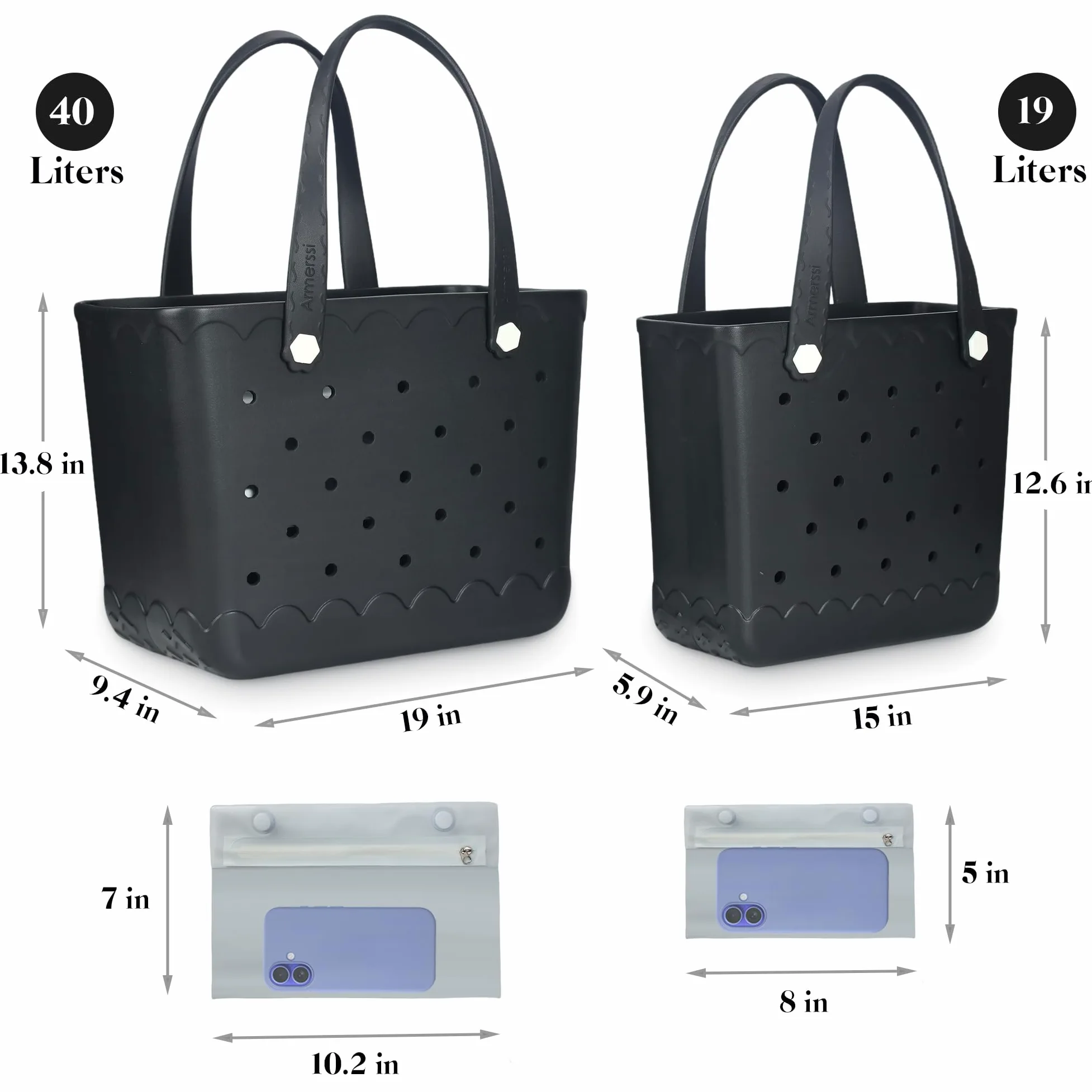 Bolsa de goma para playa, impermeable, a prueba de puntas, para playa, barco, piscina, deportes
