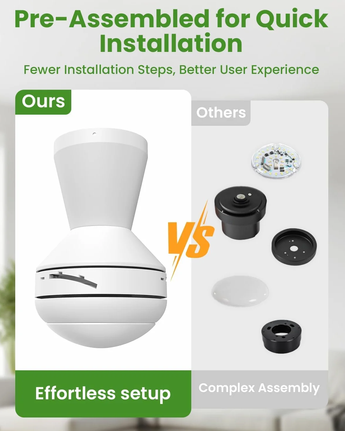 Airwit Ventilador de Techo 106cm con Luz LED Regulable, 3 Aspas, Silencioso, Mando, 6 Velocidades, Blanco
