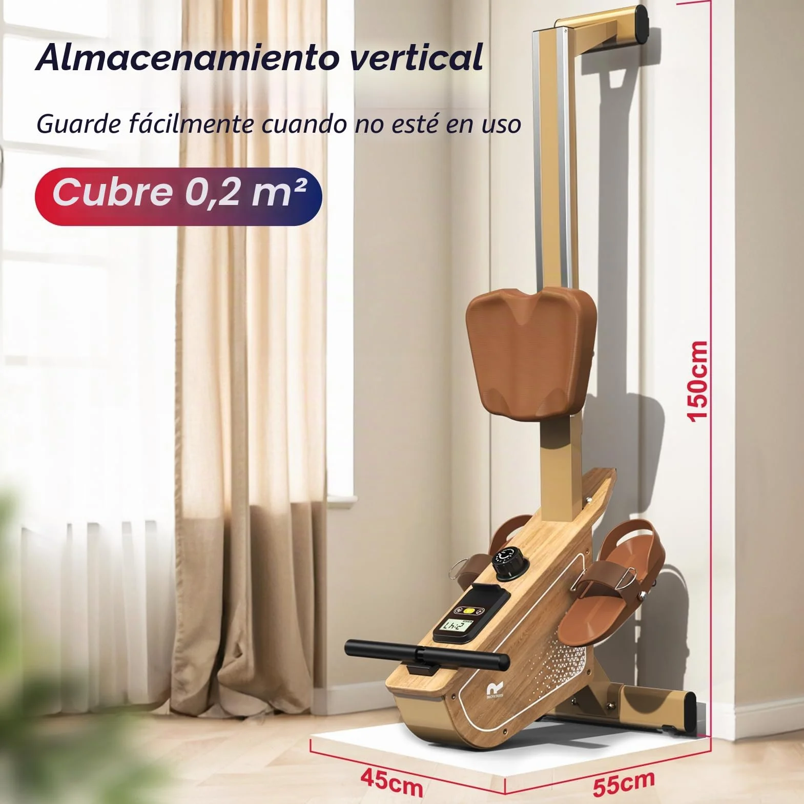 Máquina de remo para casa OR3, dispositivo de remo magnético con monitor Bluetooth, 16 niveles de resistencia, remo compacto con capacidad de peso de 150 kg, almacenamiento vertical, 2 años de
