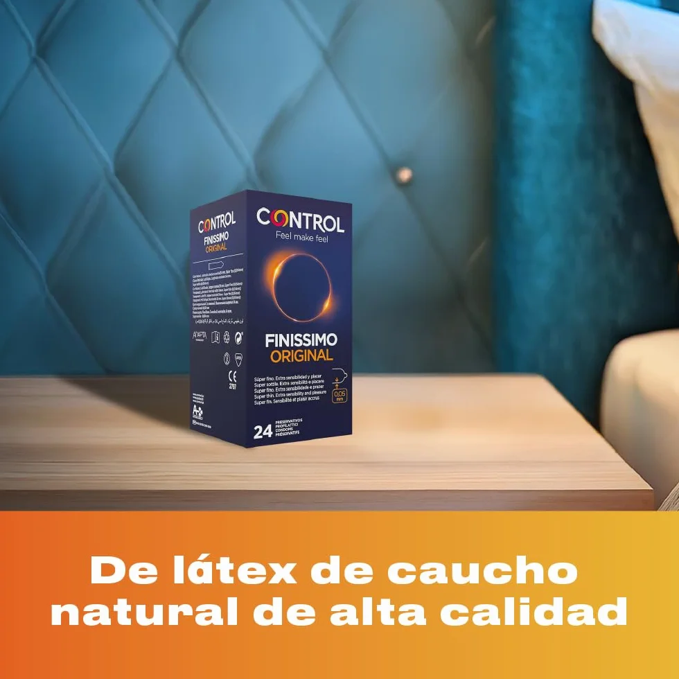 Control Preservativos Finissimo Original Caja Pack Ahorro 24 Condones Súper Finos Extra Sensibilidad Lubricados