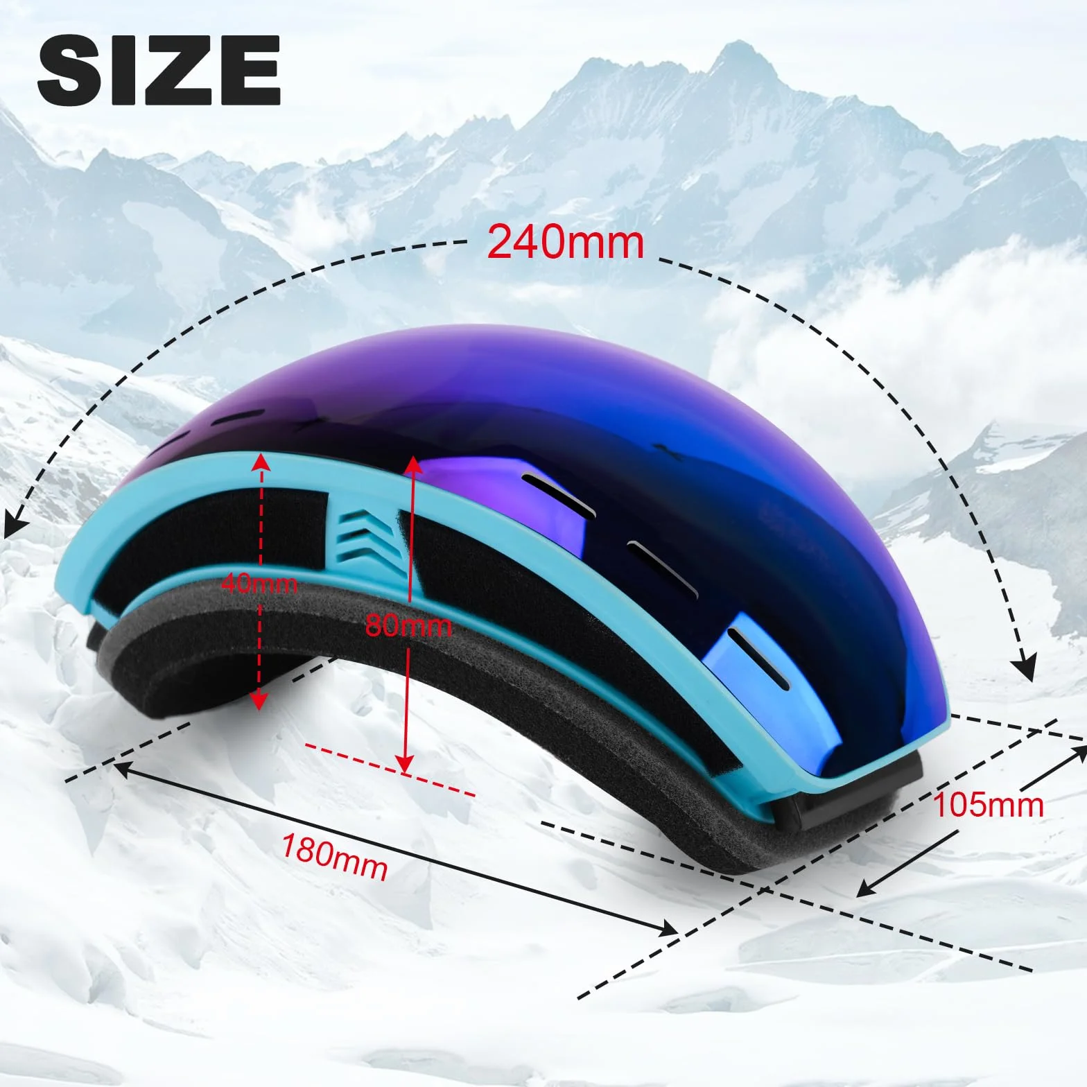 Gafas de Esquí Trusiel OTG Ajustable Anti-Niebla Protección UV Hombre Mujer Casco Snowboard