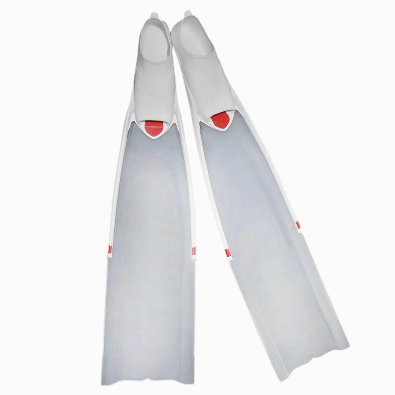 Aletas de Natación Aletas Aletas de Buceo Aletas de Snorkel Aletas Largas con Propulsión Estable Materiales y PP Cómodos y Suela con Agarre Adecuadas , Blanco Transparente , M Talla 39-40