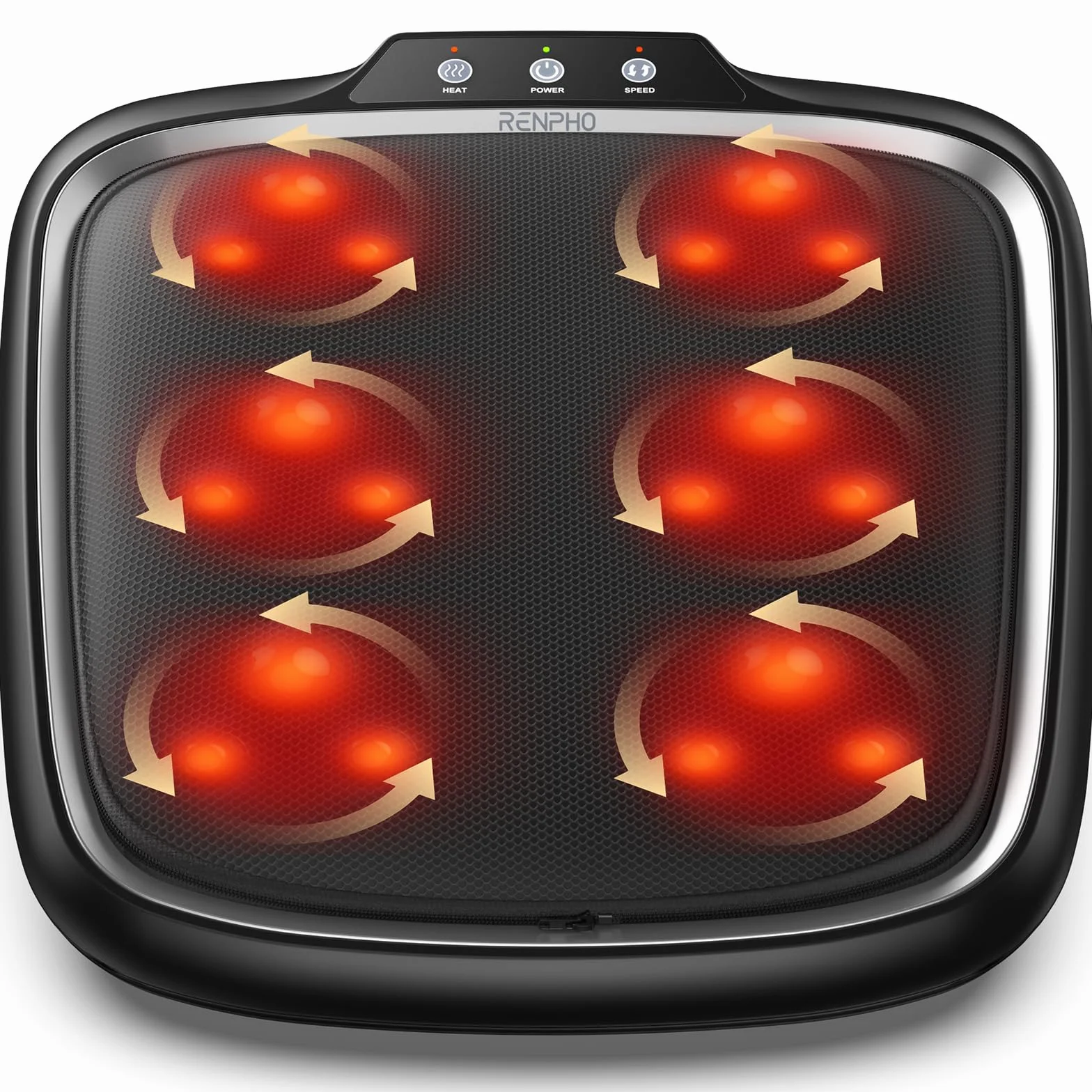 RENPHO Masajeador eléctrico de pies Shiatsu con calor, masaje de amasamiento profundo, cubierta extraíble
