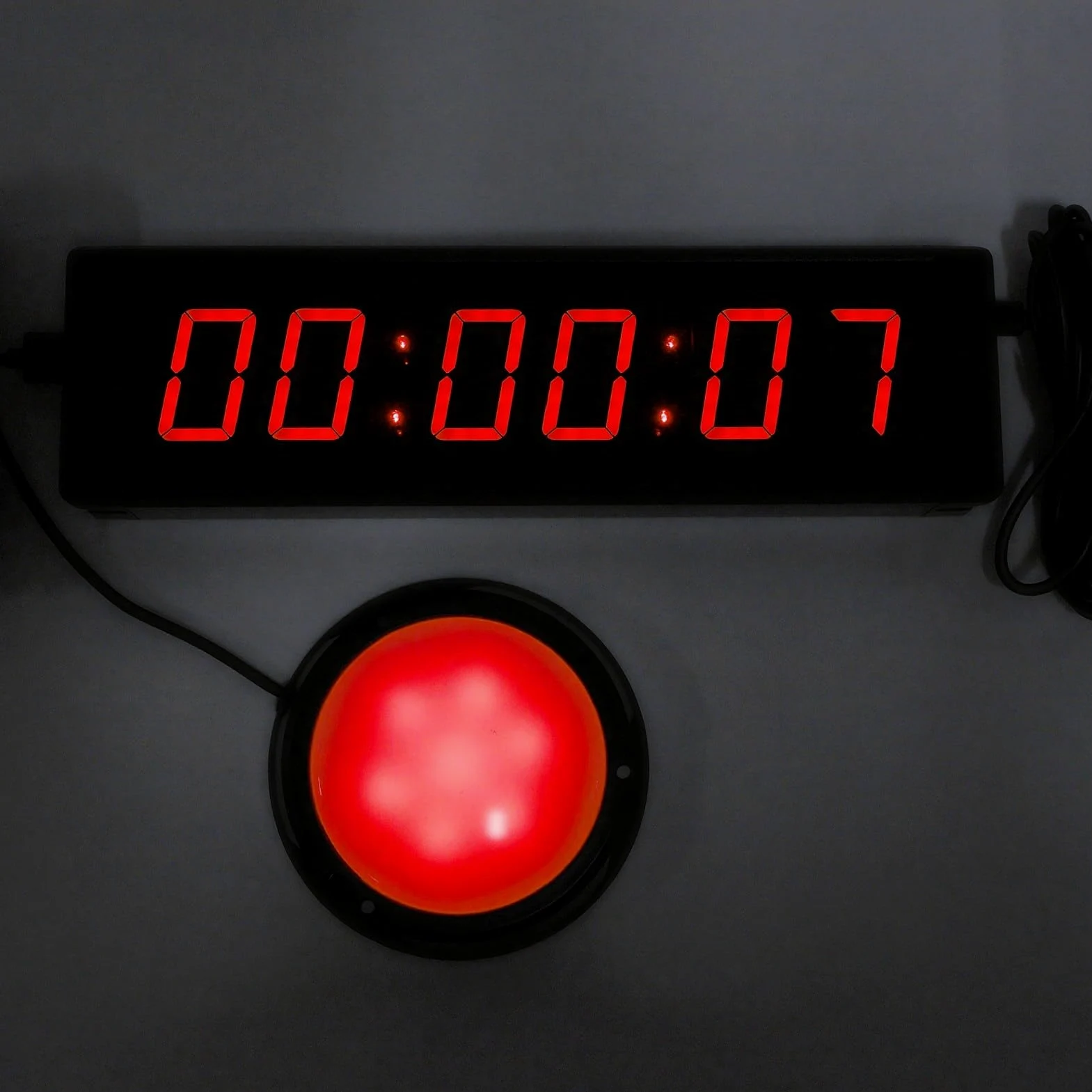 Generic Cronómetro Grande con Cuenta Regresiva y Control Remoto para Gimnasios, Estudios, Temporizador Digital LED Rojo de 1,5 Pulgadas