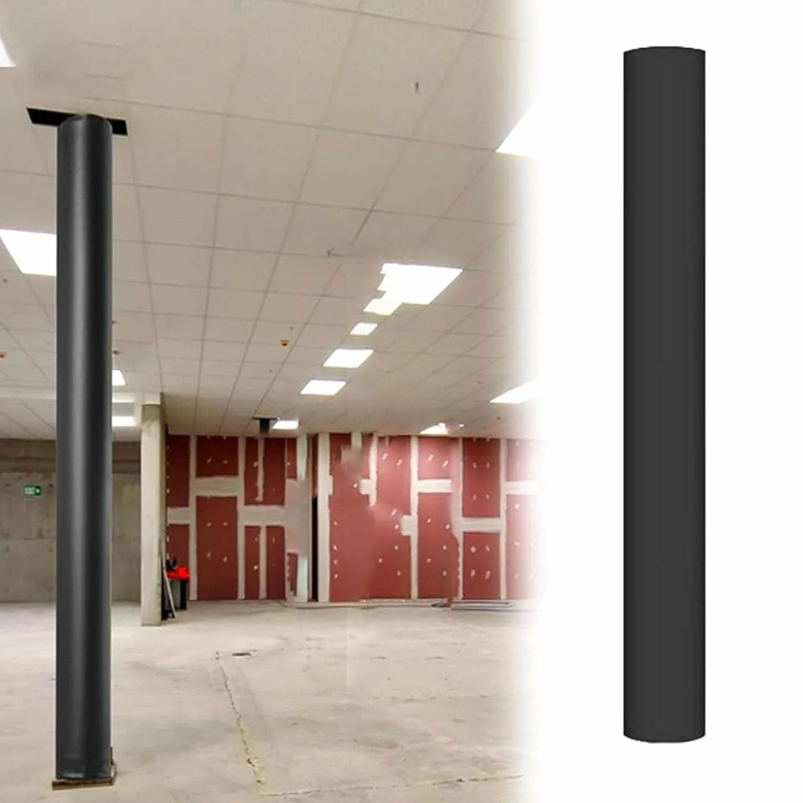Genérico Acolchado Resistente para Postes de Aros de Baloncesto - Protección para columnas de Garaje, de 1,2 a 2,4 Metros de Altura, Ideal para gimnasios, canchas y Parques, Almohadilla Acolchada par