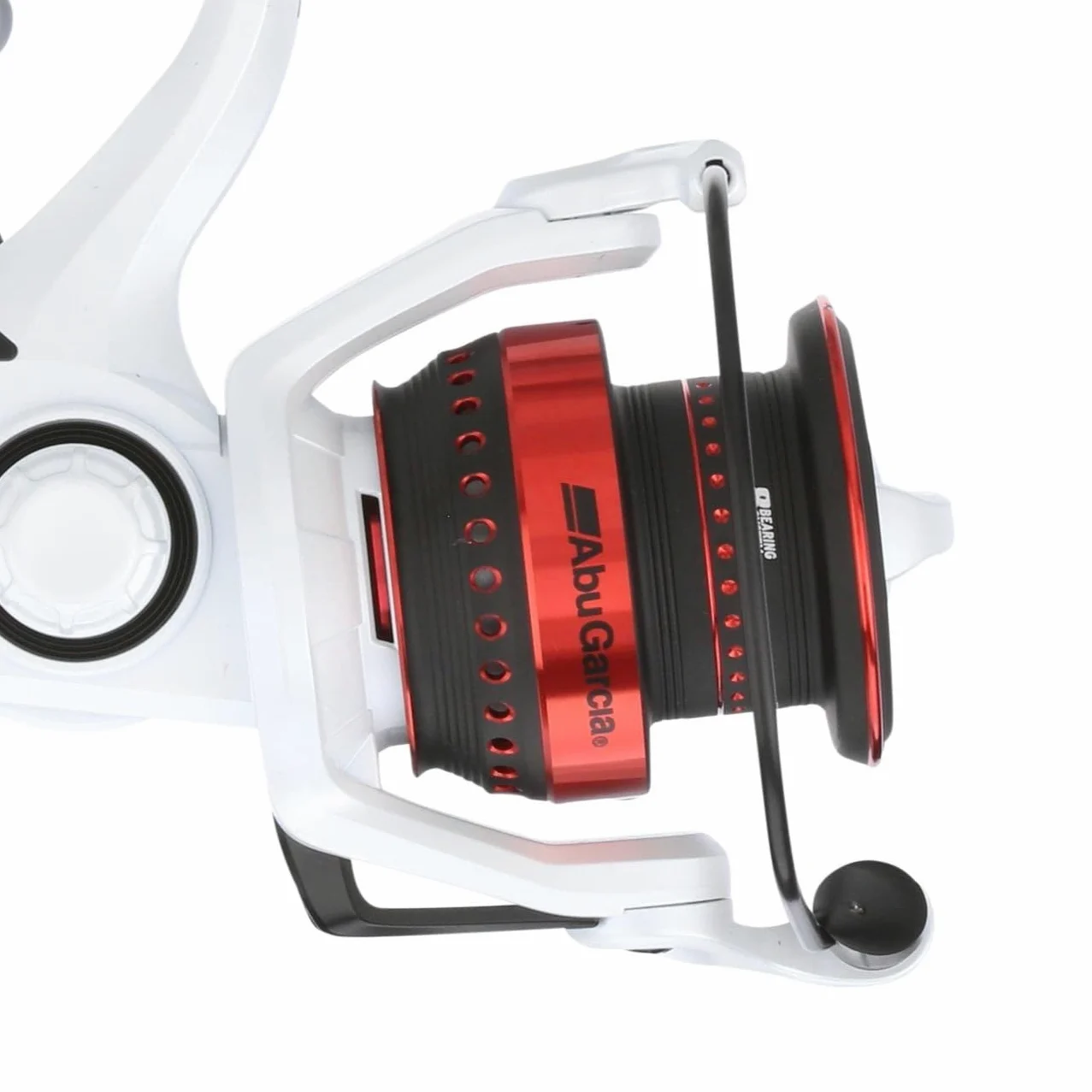 Abu Garcia MAX Pro Carrete Giratorio | Ligero y Duradero | Carrete de Pesca de Agua Dulce para Pescadores | Arrastre Suave, antirretroceso instantáneo | Lubina, Trucha, Leucoma | 4000H Blanco y Rojo