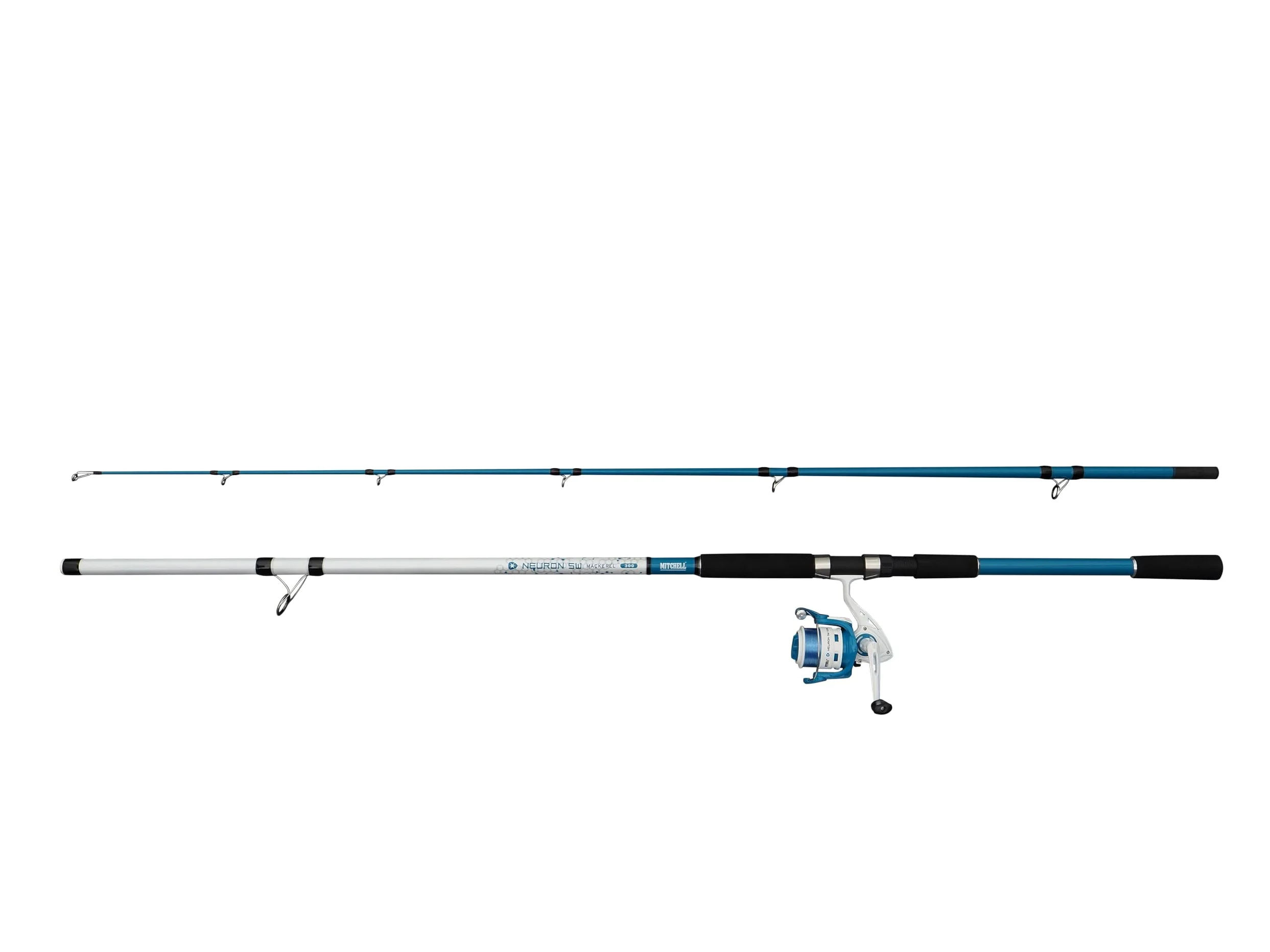 Mitchell Neuron SW II Combo de caña y Carrete Mackerel | Set de Pesca de caballa en Agua Salada | Carrete con 1+1 roientos | Cuerpo de Grafito | Preenrollado |5000 | 2,70 m | 120-200 g