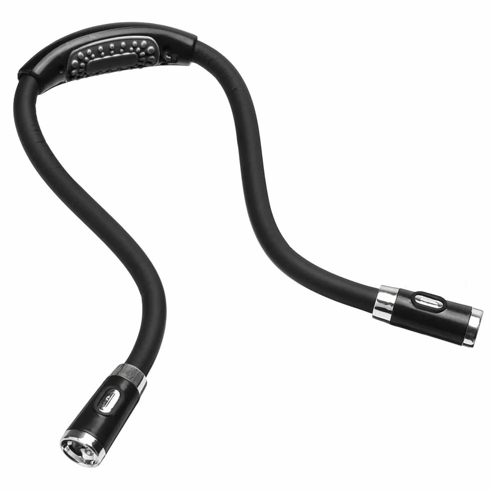 Luz LED Flexible Ajustable para Lectura, Trabajo, Manos Libres para Colgar en el Cuello, Negro