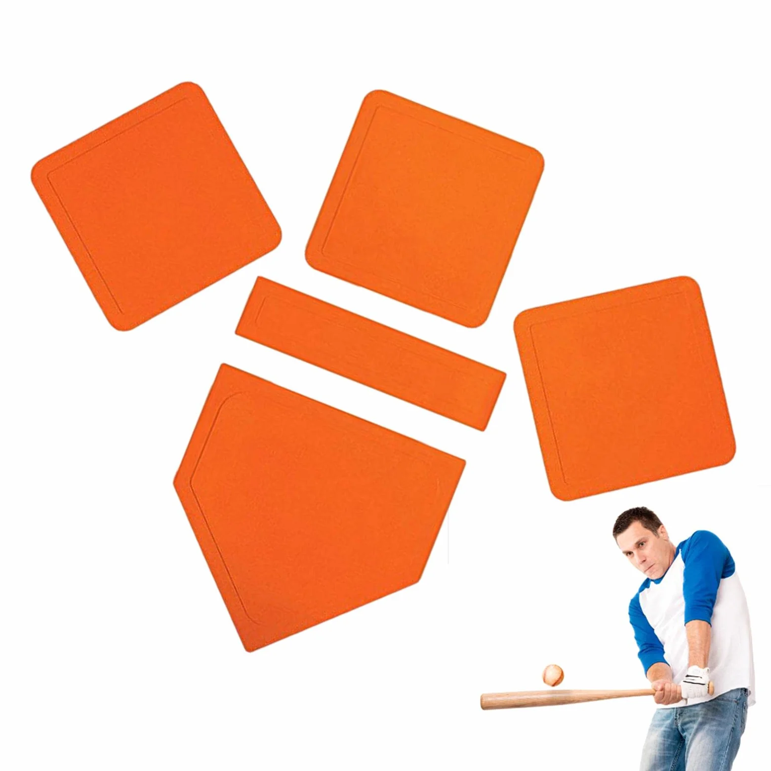Bases para Practicar Beisbol Niños,Bases Campo Goma para niños Patio Trasero - Bases béisbol multifuncionales para Teeball Softball Kickball y Baseball