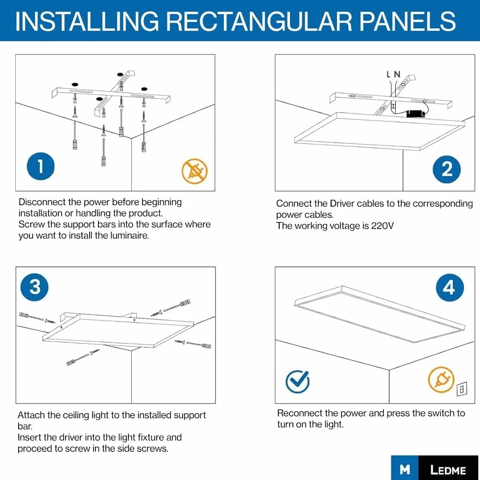 Panel LED 60x60cm 40W 4000 Lúmenes CCT Blanco Cálido Neutro Frío