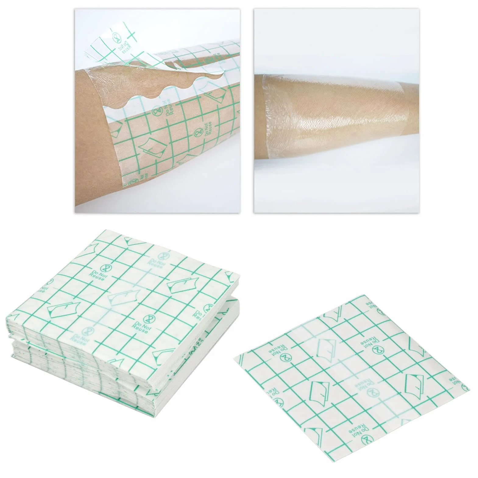 Cinta de Vendaje de Película Transparente Impermeable 8x8 cm, 100 Piezas Desechables