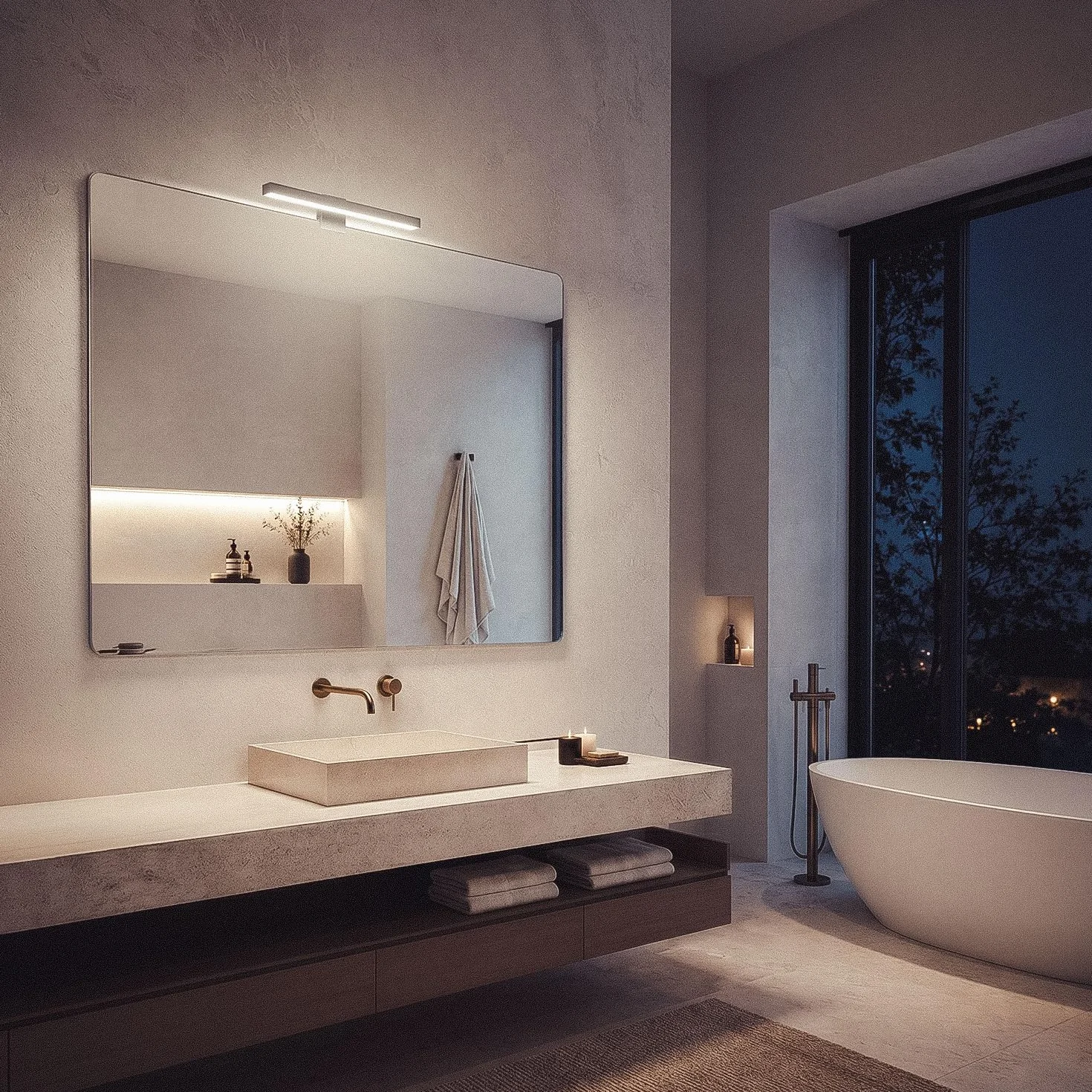 LEDKIA LIGHTING Aplique LED para Espejo de Baño Carl 5 W 6000 K Blanco Frío Negro