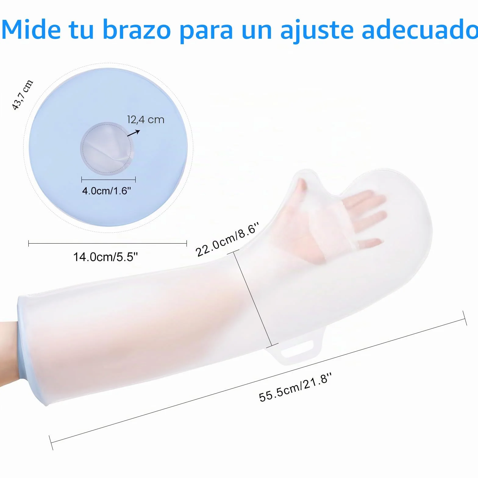 Fasola Protector Escayola Brazo Ducha Adulto Reutilizable Funda Mantenga Secos Yeso Vendaje
