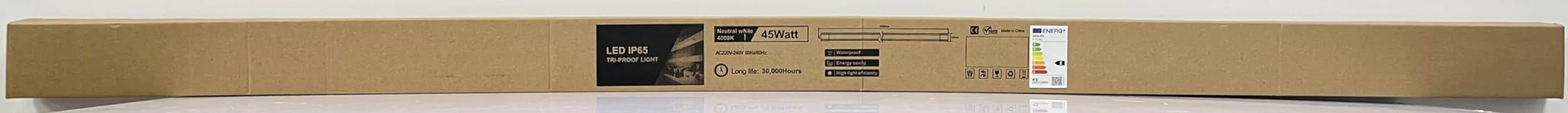 Lámpara LED IP65 45W 5000lm 4000K 150cm blanco neutro para ambientes húmedos