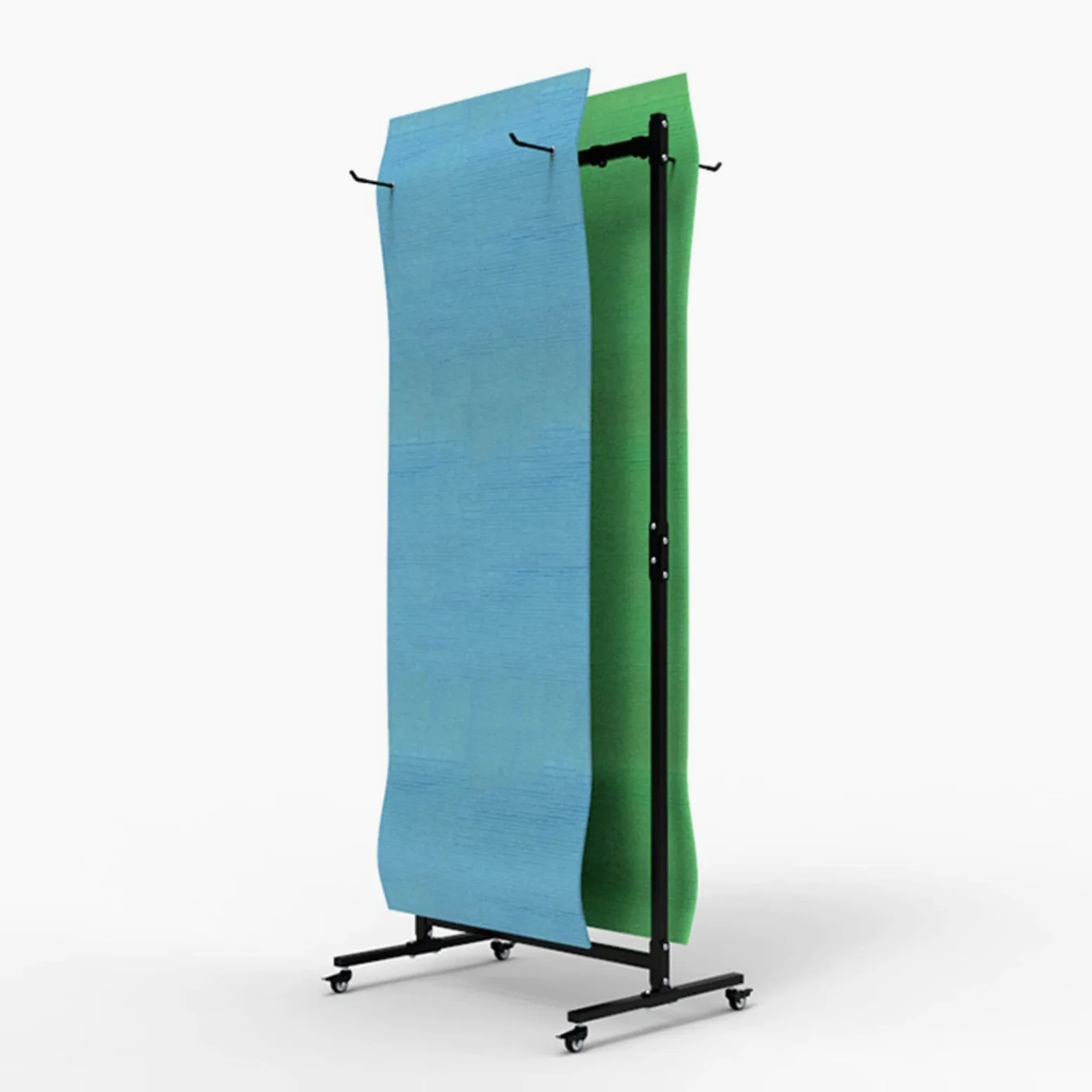 Carrito de almacenamiento para colchonetas de ejercicio con ruedas, organizador grande de metal para alfombrillas de fitness, soporte independiente para gimnasio en casa
